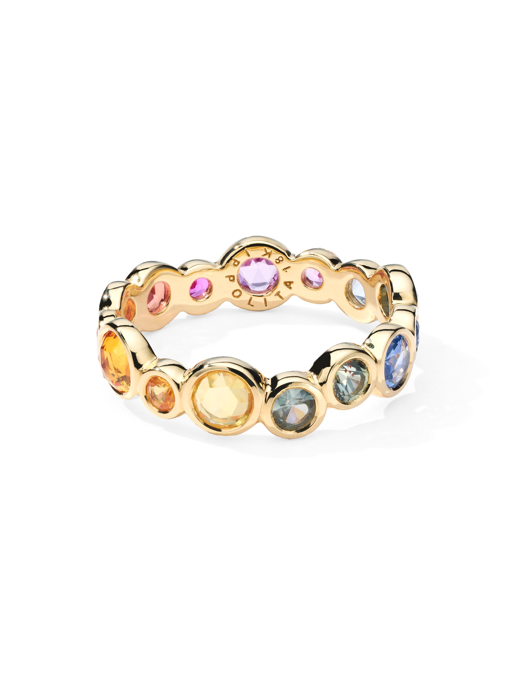 Ippolita Women's Stardust Superstar 18K Yellow Gold & Rainbow Sapphire Ring - Sapphire Rainbow