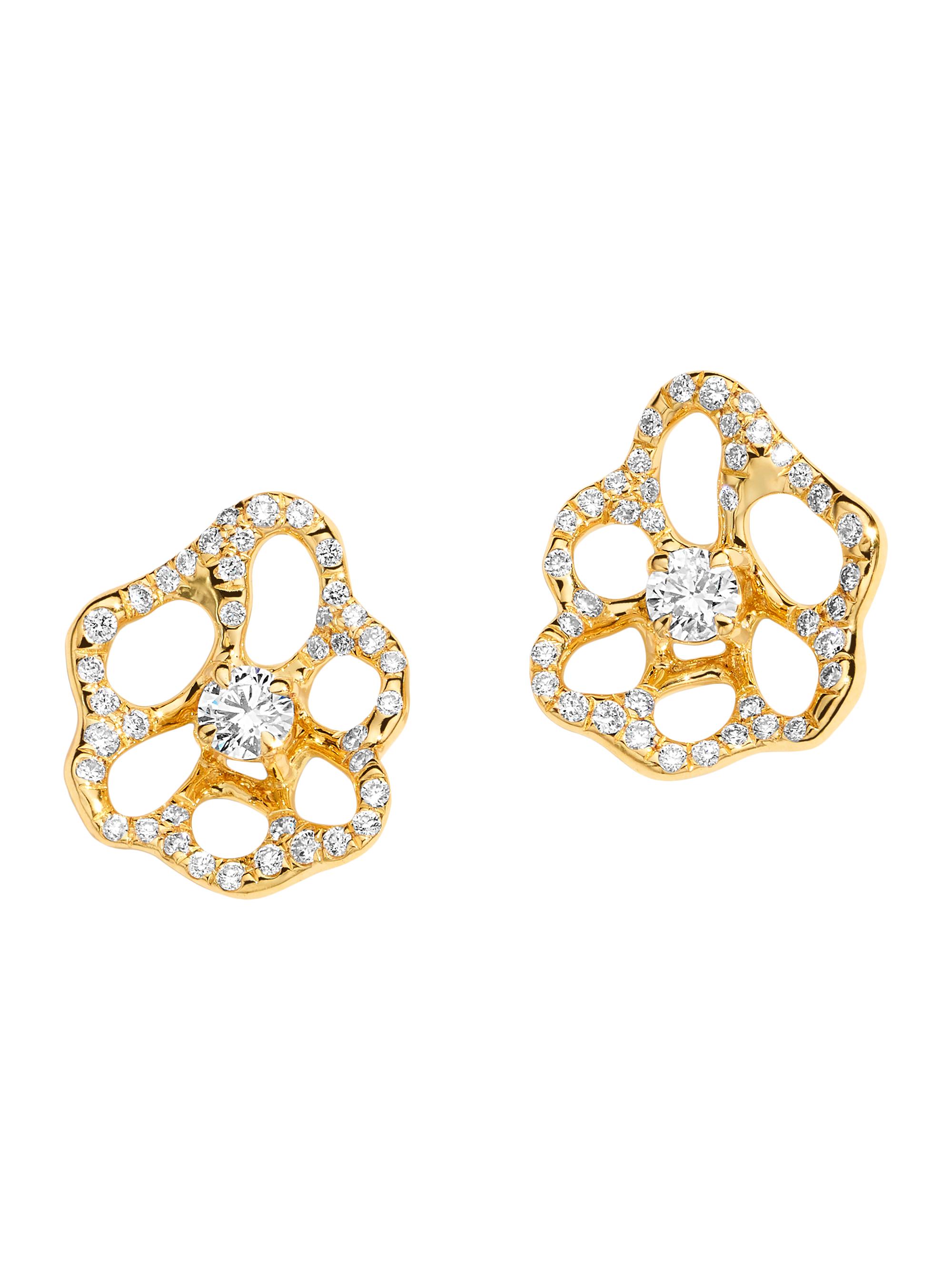 Ippolita Women's 18K Stardust Drizzle Flora Mini 18K Green Gold & 0.30 TCW Diamond Stud Earrings - Yellow Gold