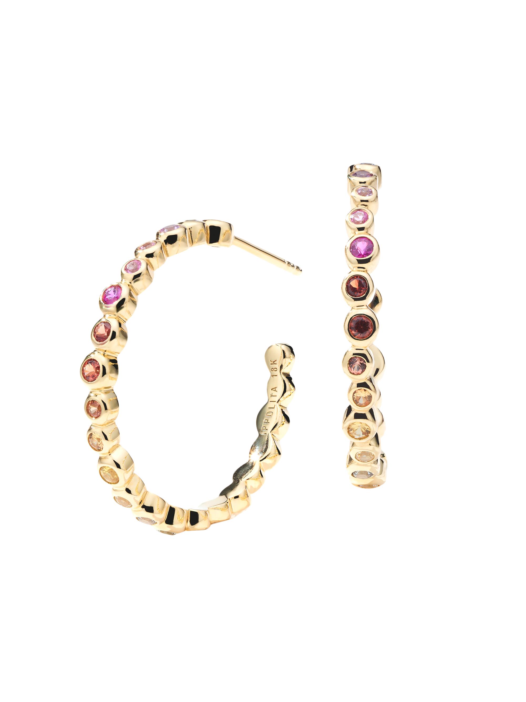 Ippolita Women's 18K Stardu 18K Starlet #2 Hoop Earrings In Sapphire Rainbow - Sapphire Rainbow