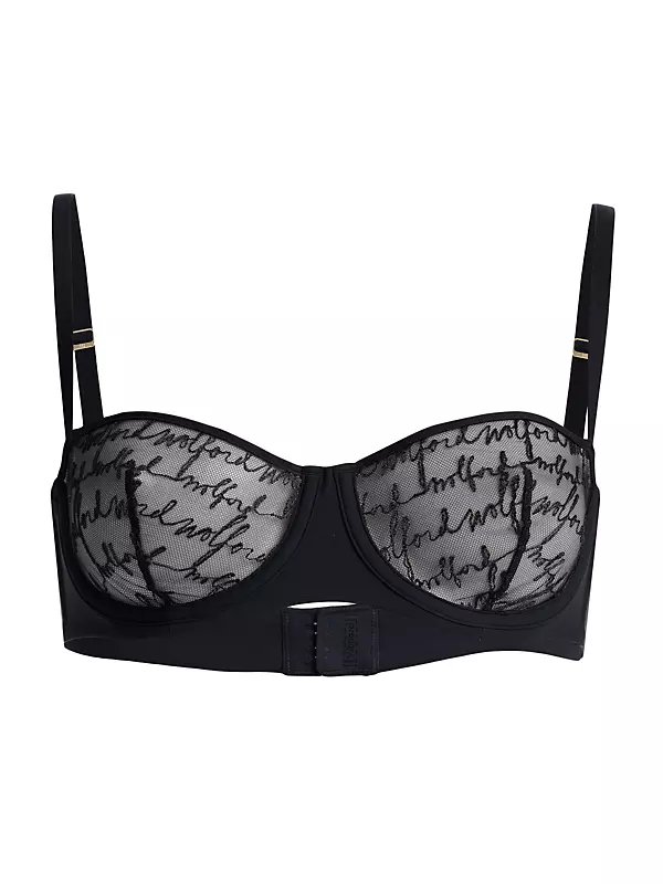 Shop Wolford Logo Embroidered Balconette Bra