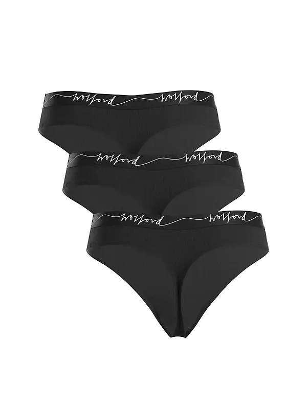 3-Pack of print cotton thongs