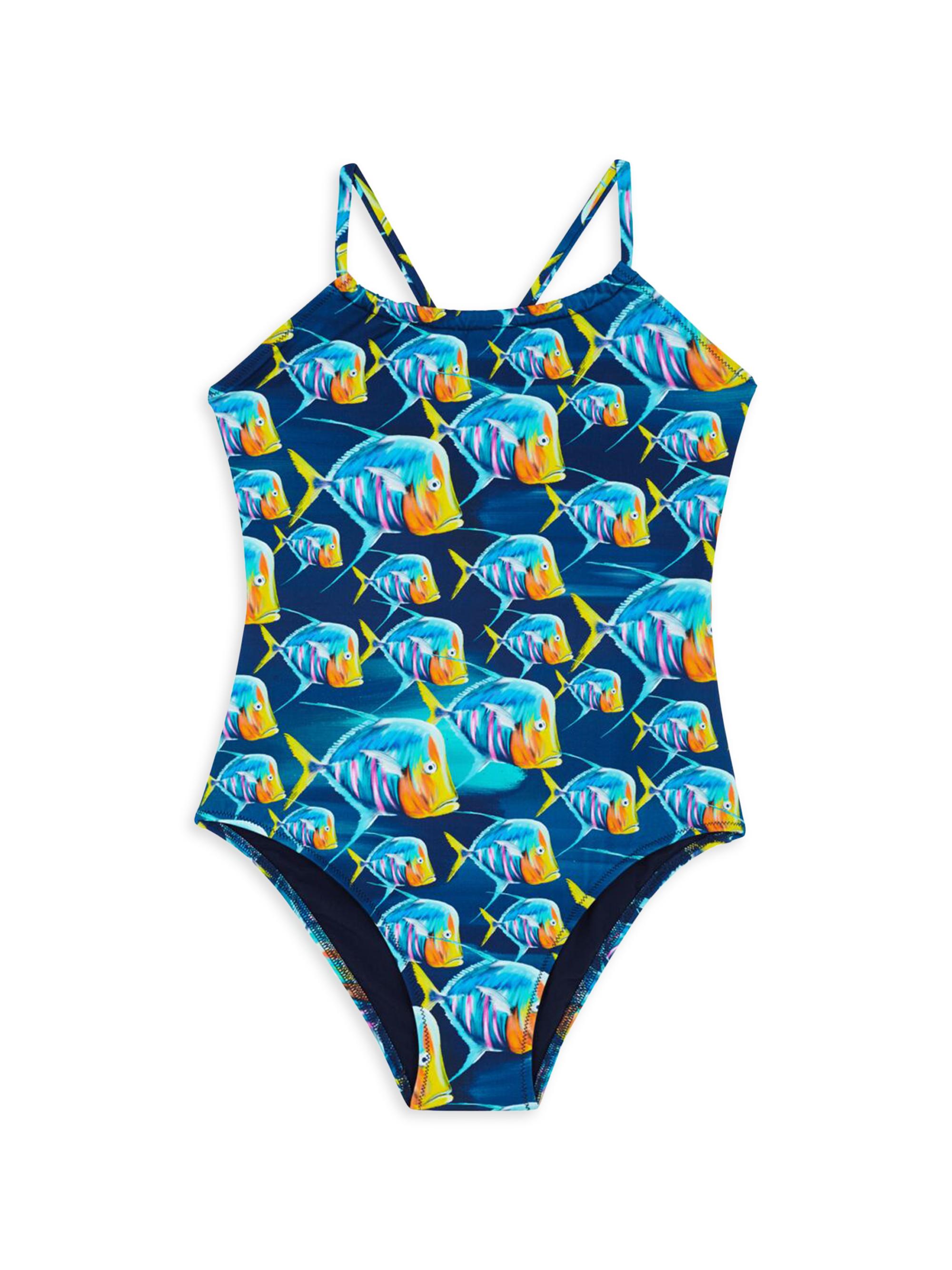 Vilebrequin Little Girl's & Girl's Piranha One-Piece Swimsuit - Bleu Marine