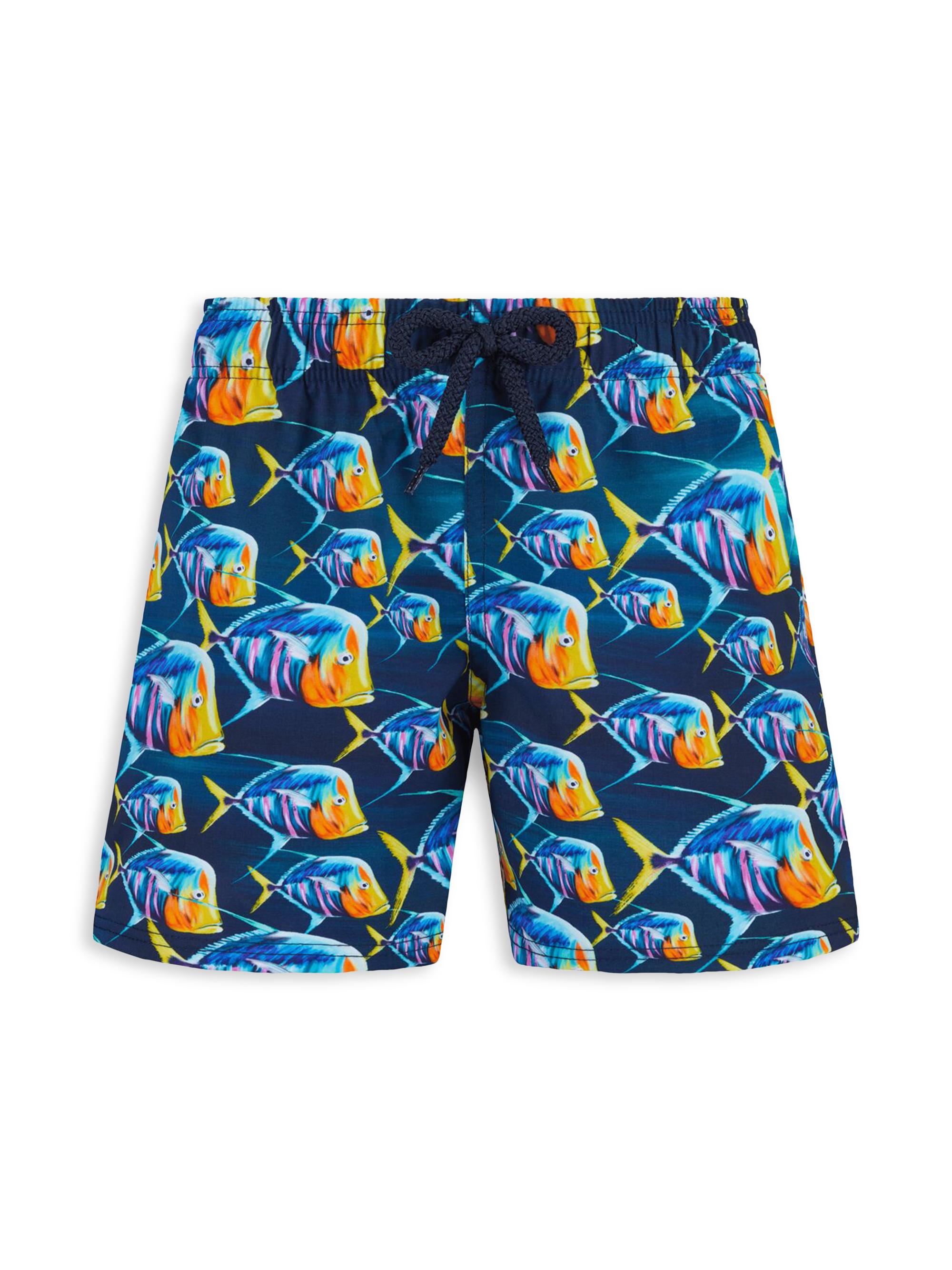 Vilebrequin Little Boy's & Boy's Piranha Print Swim Trunks - Bleu Marine