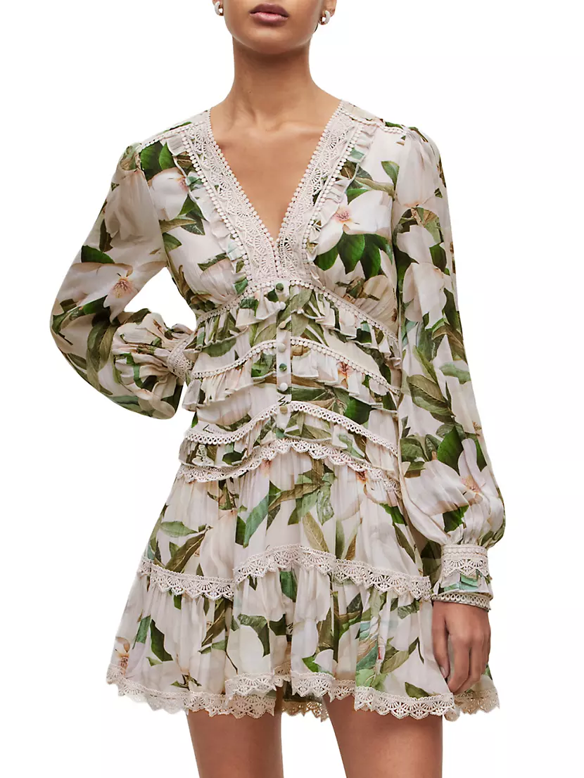 Shop AllSaints Love My Way Zora Alessandra Floral Lace-Trimmed