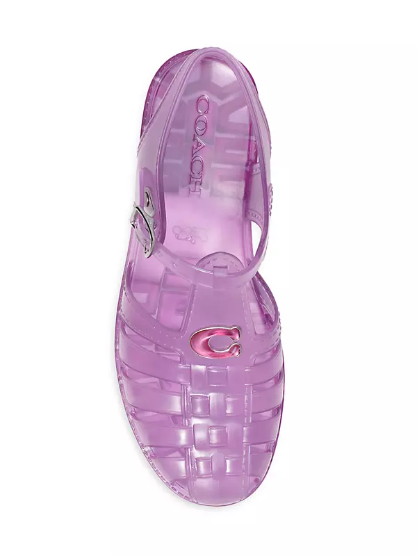 CHANEL, Shoes, Purple Sparkly Chanel Jelly Sandals
