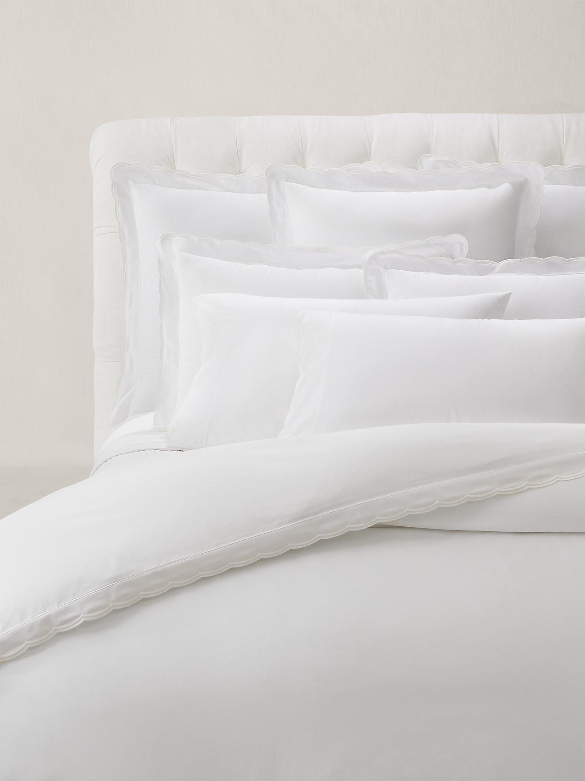 Ralph Lauren Malin Scallop Sateen Flat Sheet - White Queen | Thumbnail 5