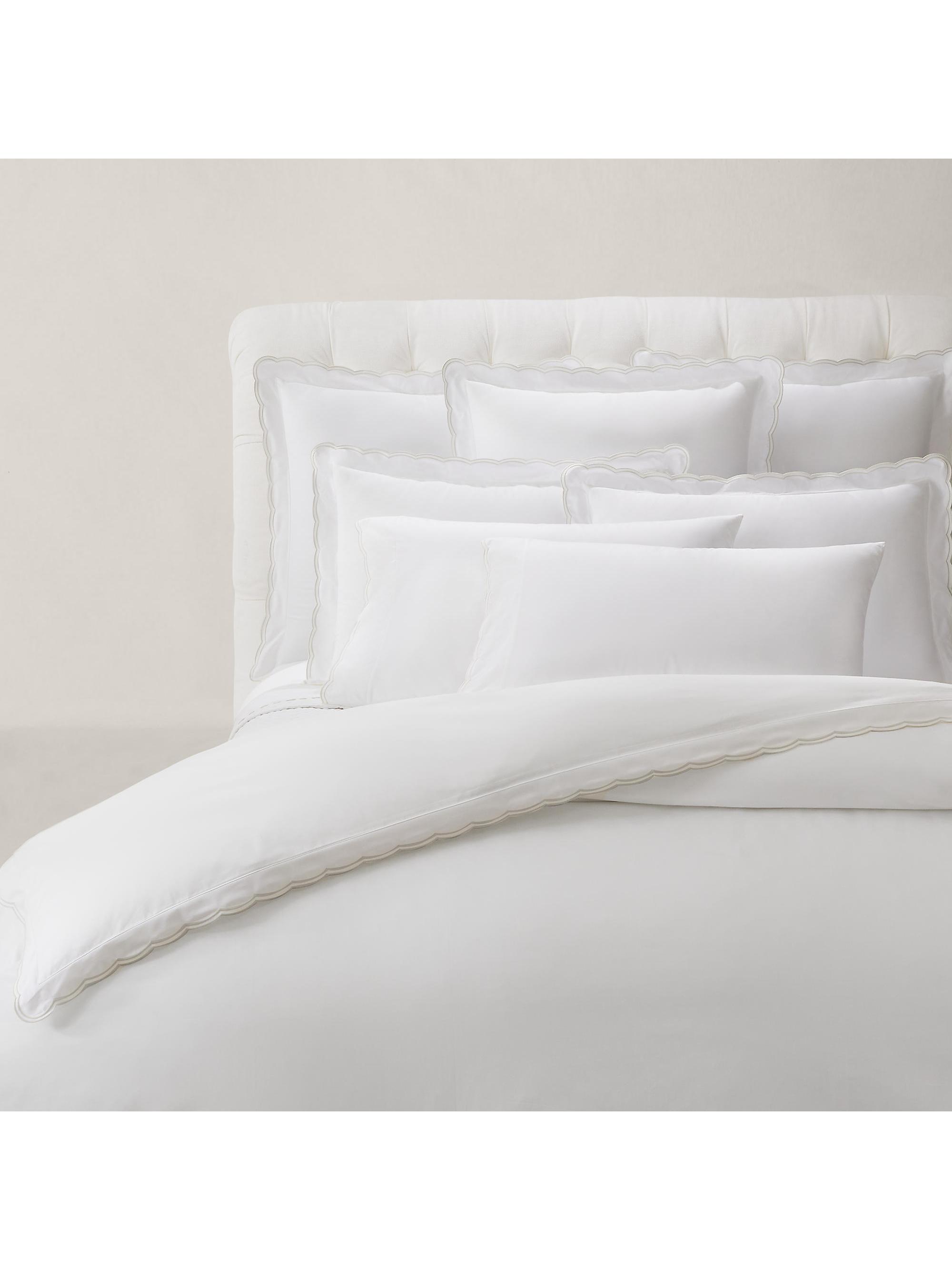 Ralph Lauren Malin Scallop Cotton Sateen Duvet Cover - Navy European