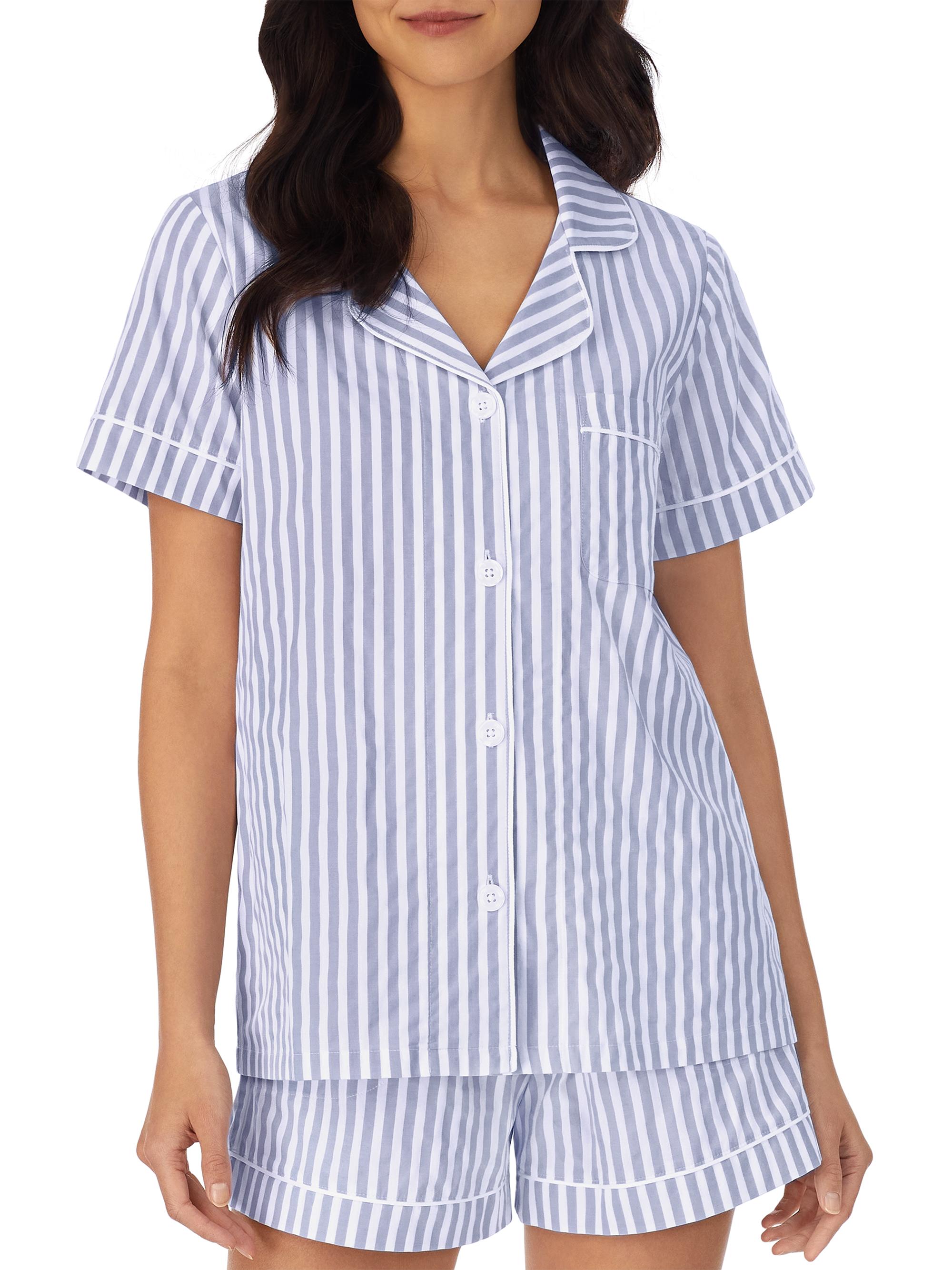 BedHead Pajamas Women's Short-Sleeve Cotton Pajama Set - Blue