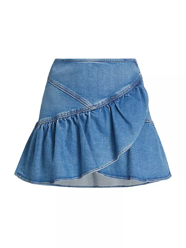 Monogram Jacquard Denim A-Line Skirt in Blue - New - For Women