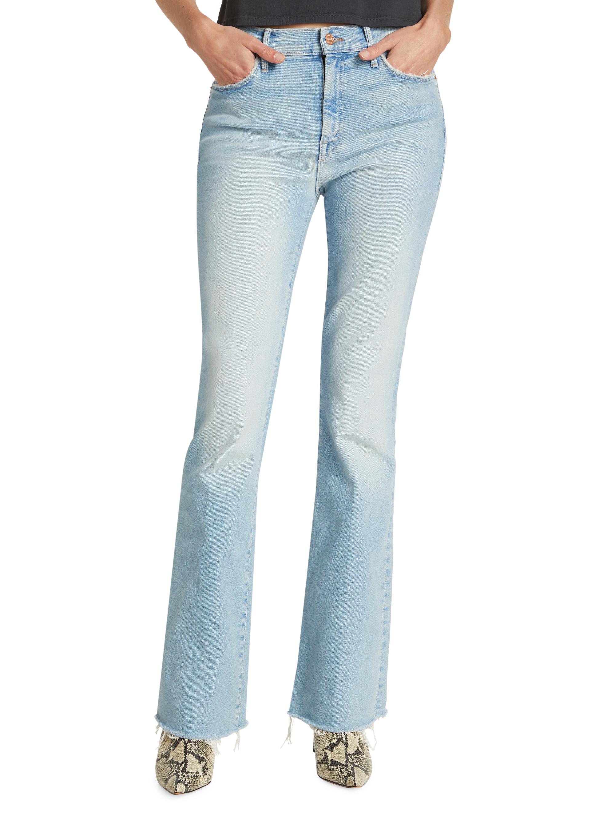 Mother Weekender Fray Mid-Rise Flared Jeans | Saks Fifth Avenue