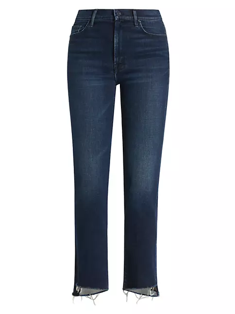 Frayed Hem Straight-Cut Jeans - Women - Ready-to-Wear