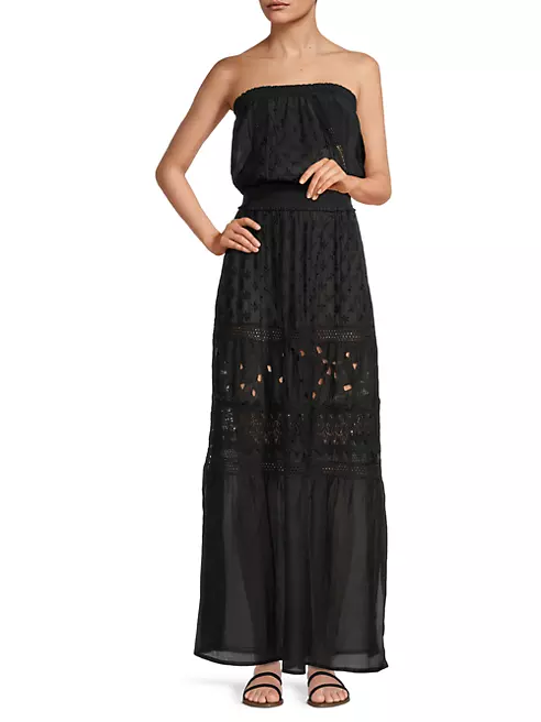 Lucia Embroidered Strapless Maxi Dress