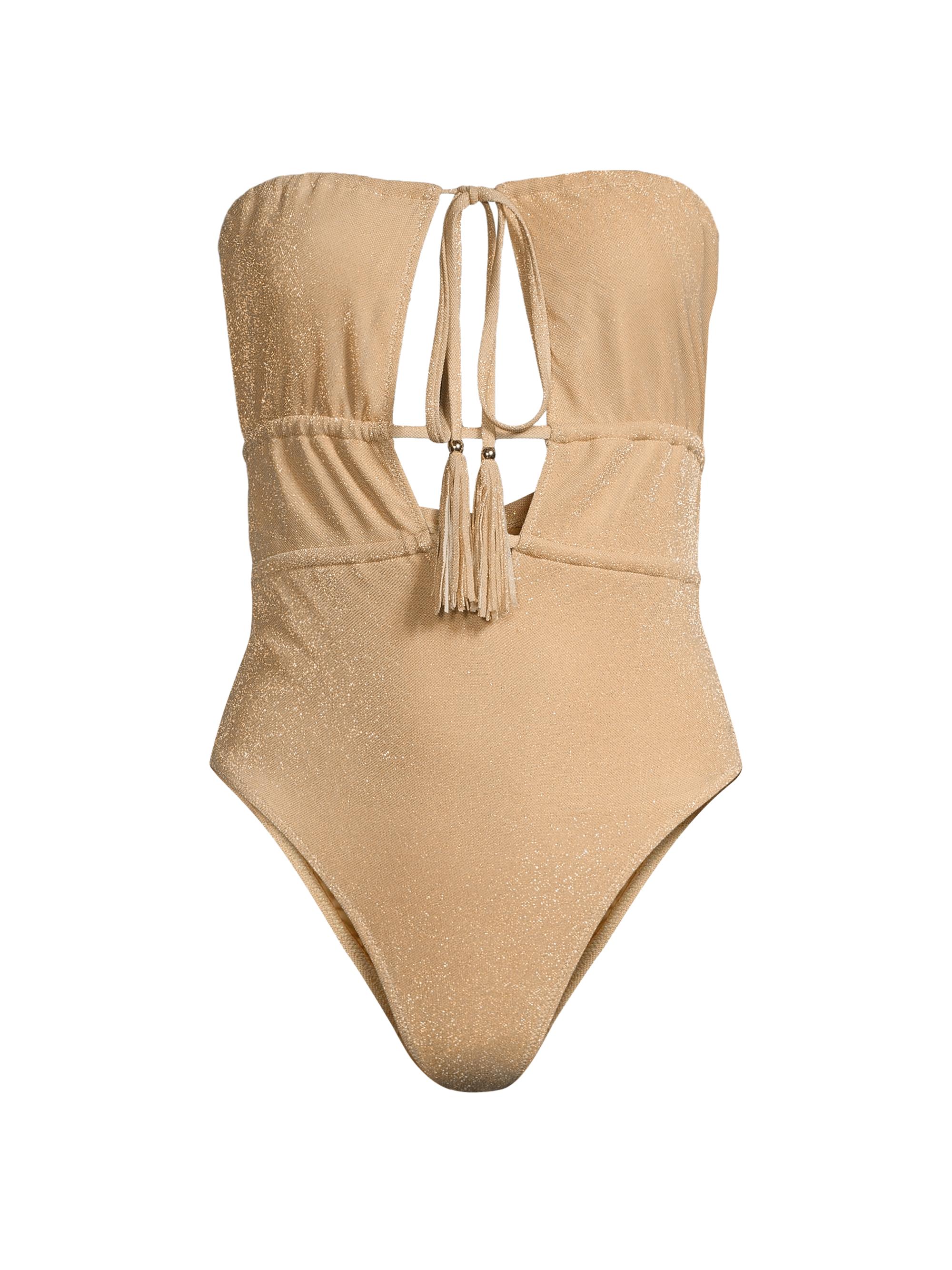 Ramy Brook Women's Marta Glittery One-Piece Swimsuit - Gold Sparkle