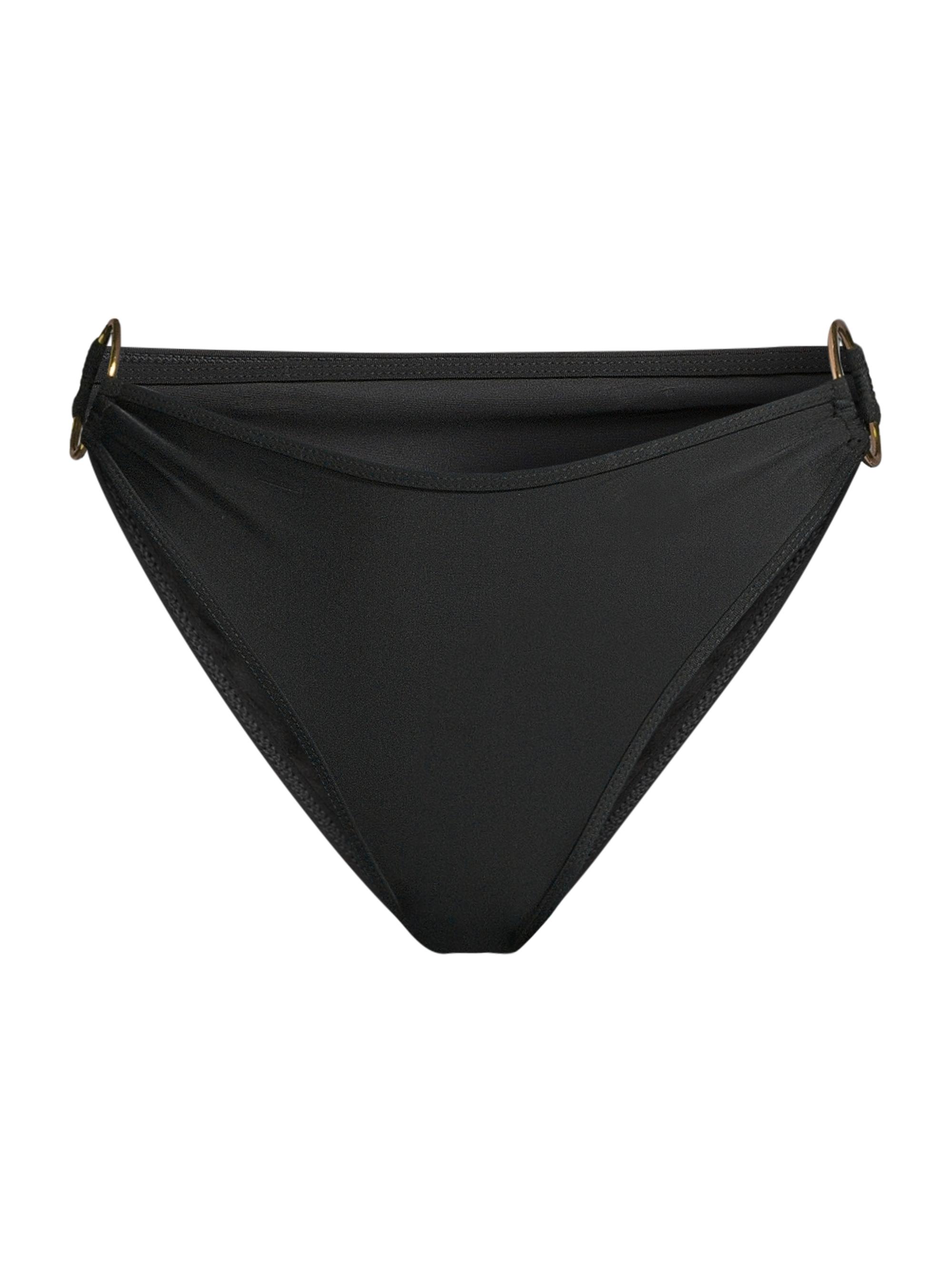 Ramy Brook Women's Peri Ring-Embellished Bikini Bottom - Black