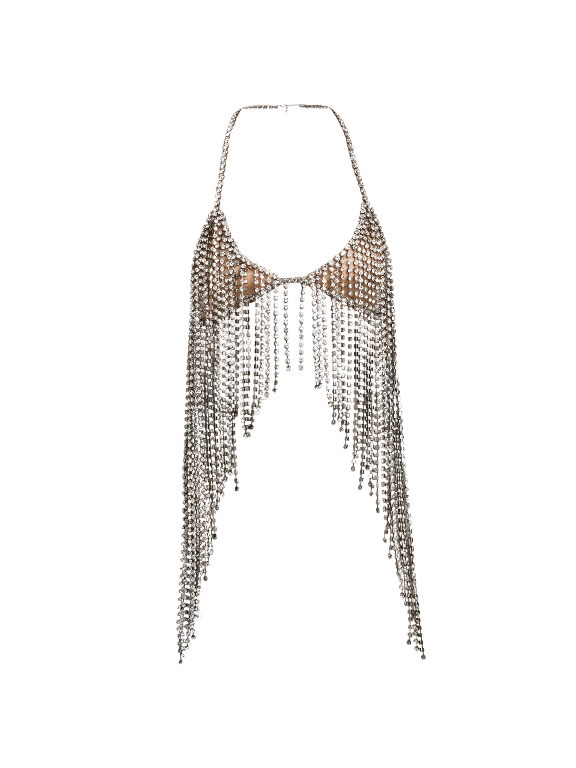 Stella McCartney Women's Crystal Fringe Halterneck Top - Crystal