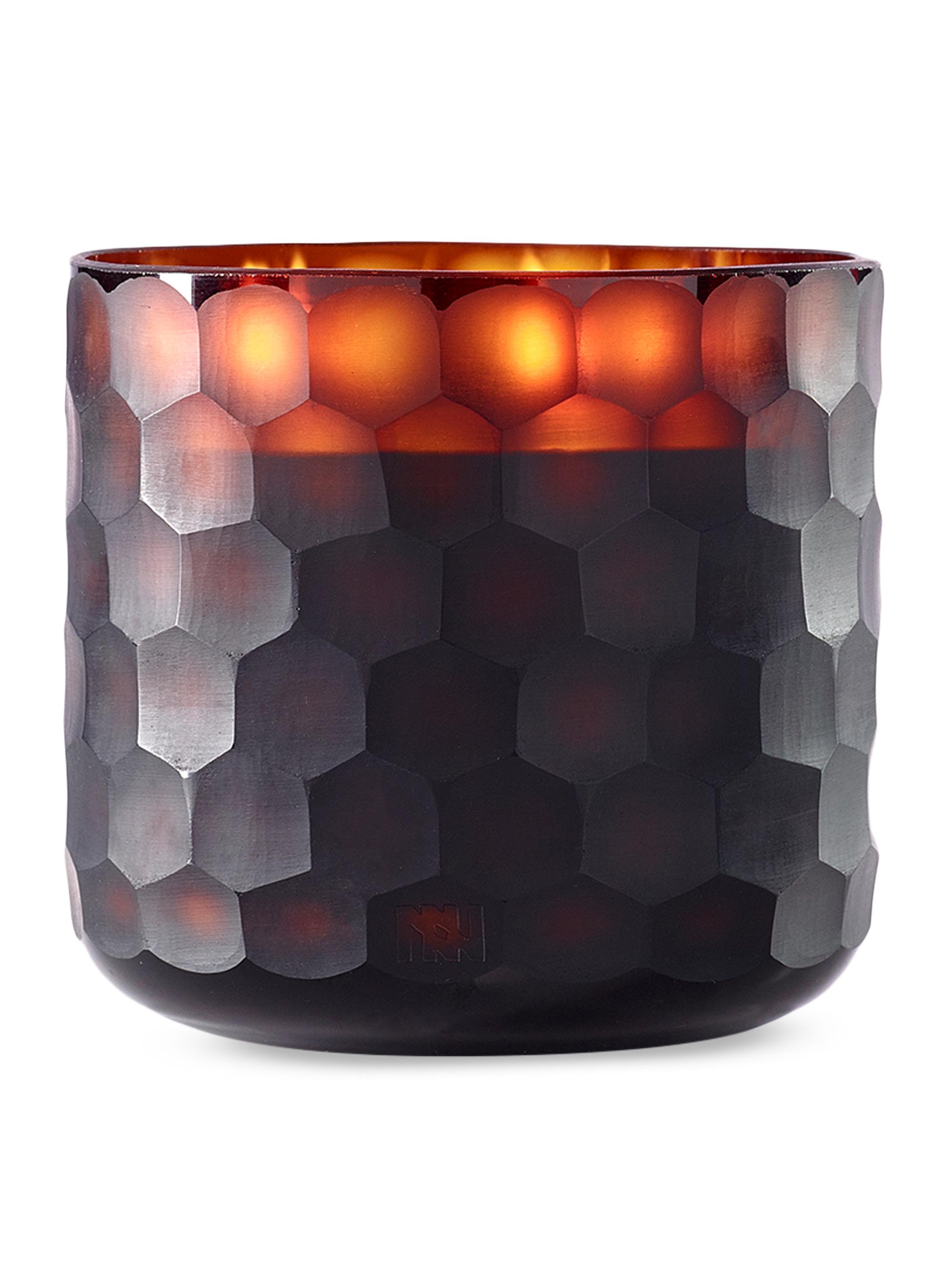 Onno Circle Ginger Fig Large Candle - Amber