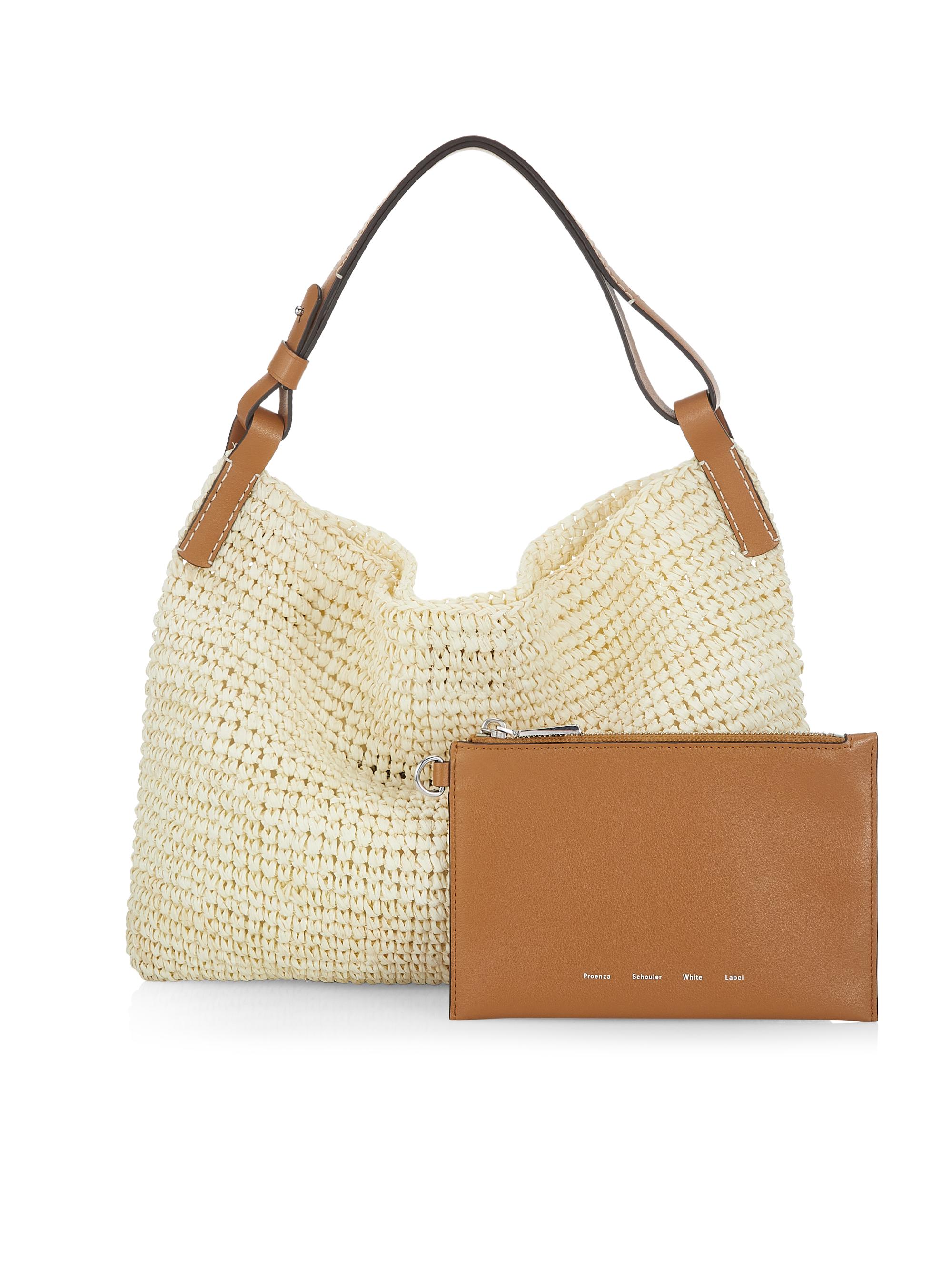Proenza Schouler White Label Minetta Raffia Shoulder Bag | Saks
