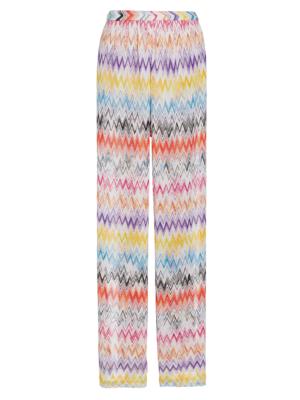 Missoni Kids zigzag-print straight jeans - White