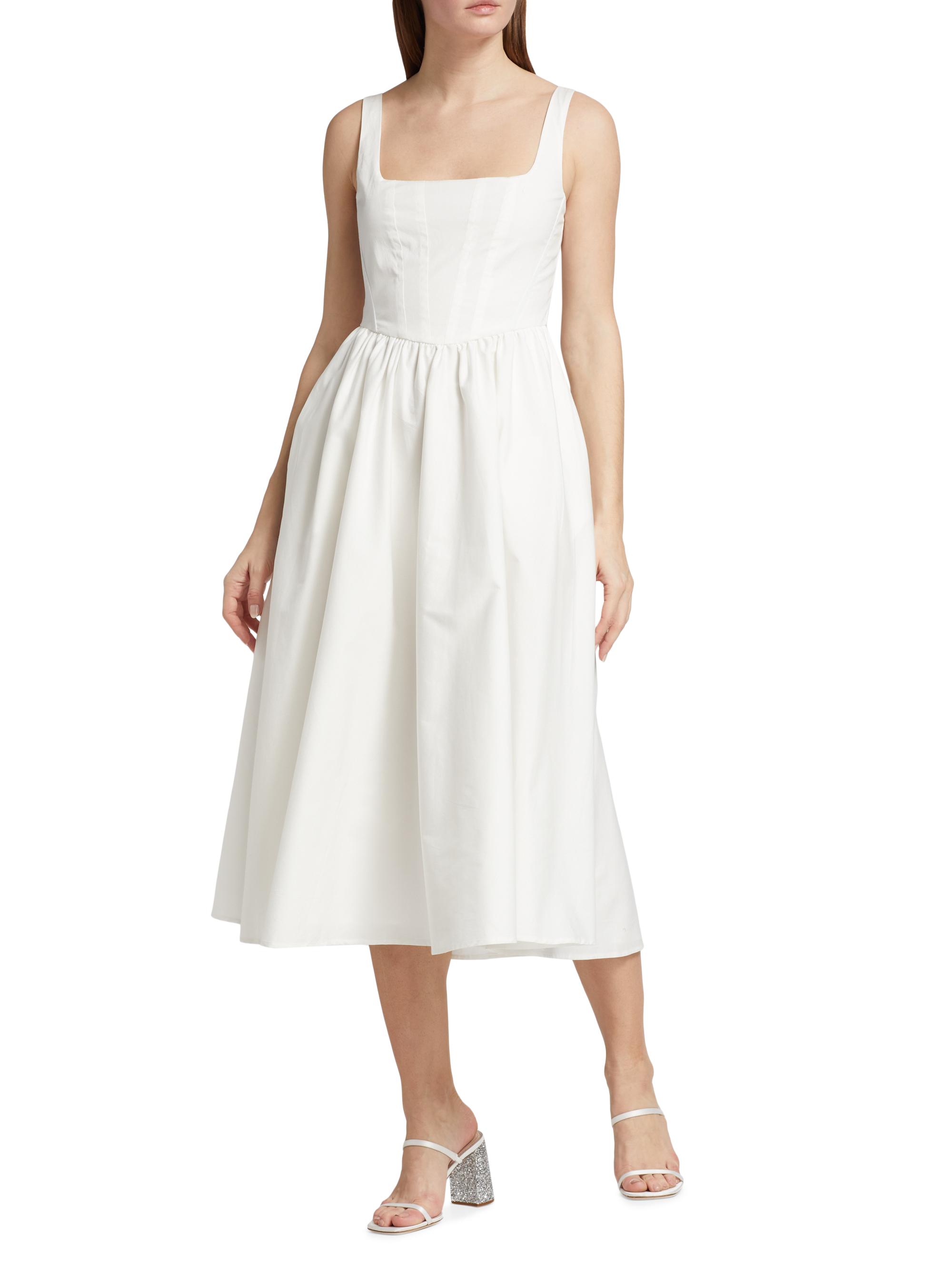 Wayf Stretch Cotton Corset Midi-Dress | Saks Fifth Avenue