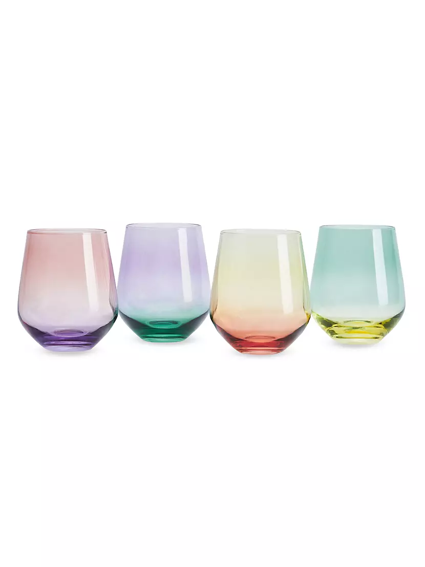 Party Set of 4 Stemless Wine Glasses – Mikasa