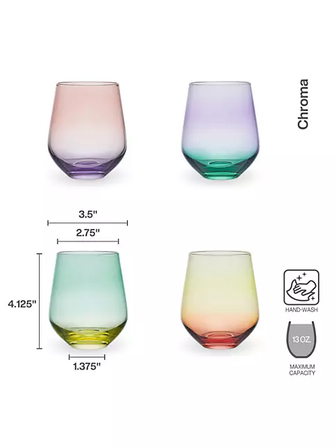 Mikasa 5193458 19.75 Oz Set Of 4 Stemless Wine Glasses
