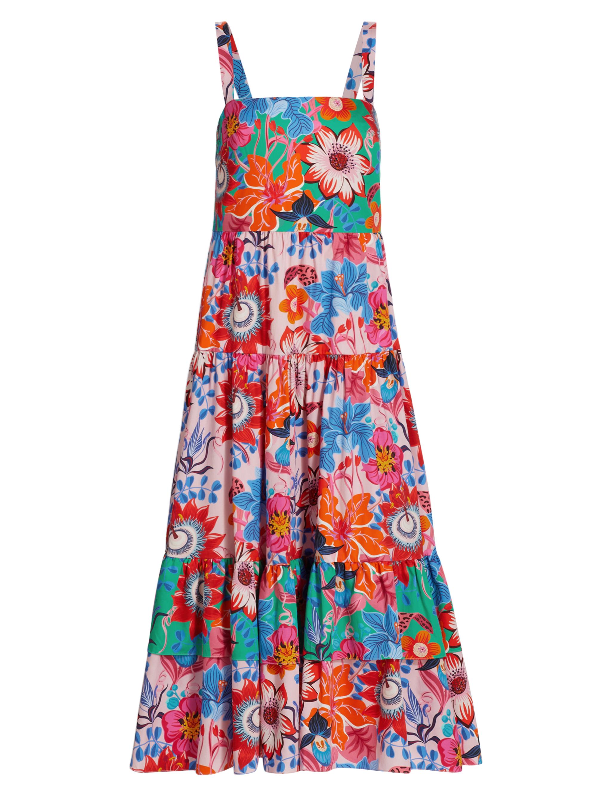 Borgo de Nor Women's Daniela Floral Tiered Midi-Dress - Moorea