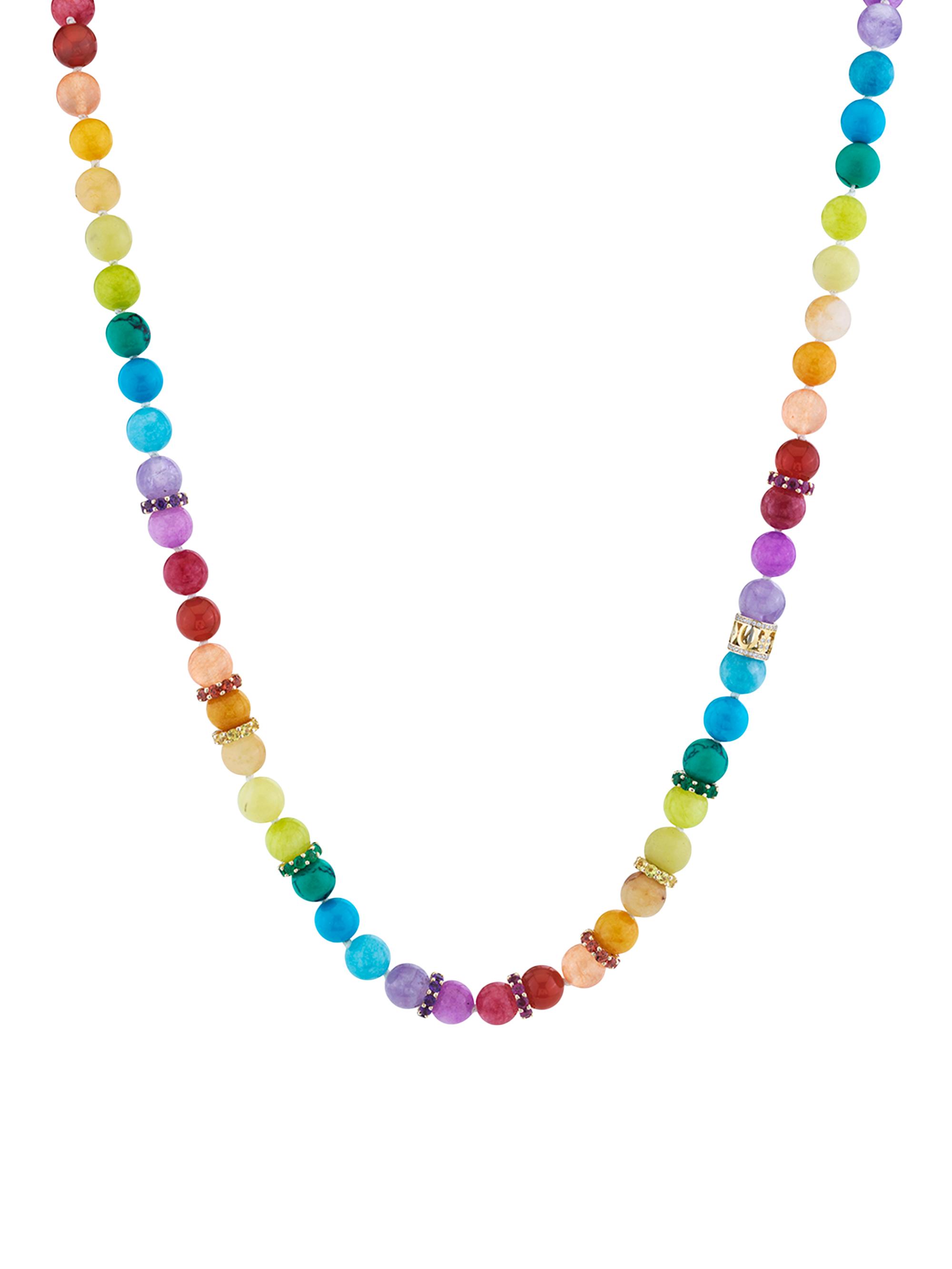 Sydney Evan Women's 14K Gold, Diamond & Multi-Stone Rainbow Beaded Necklace - Rainbow
