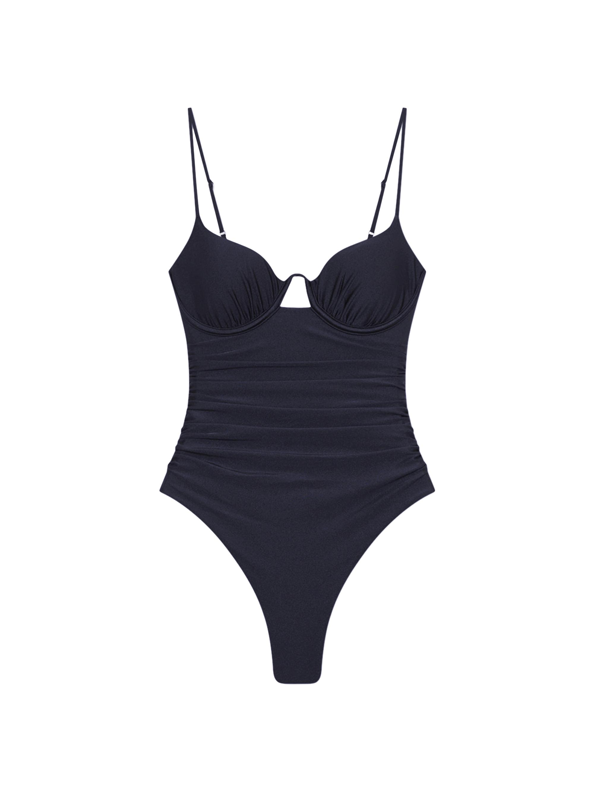 SIMKHAI Women's Laine Underwire Ruched One-Piece Swimsuit - Black