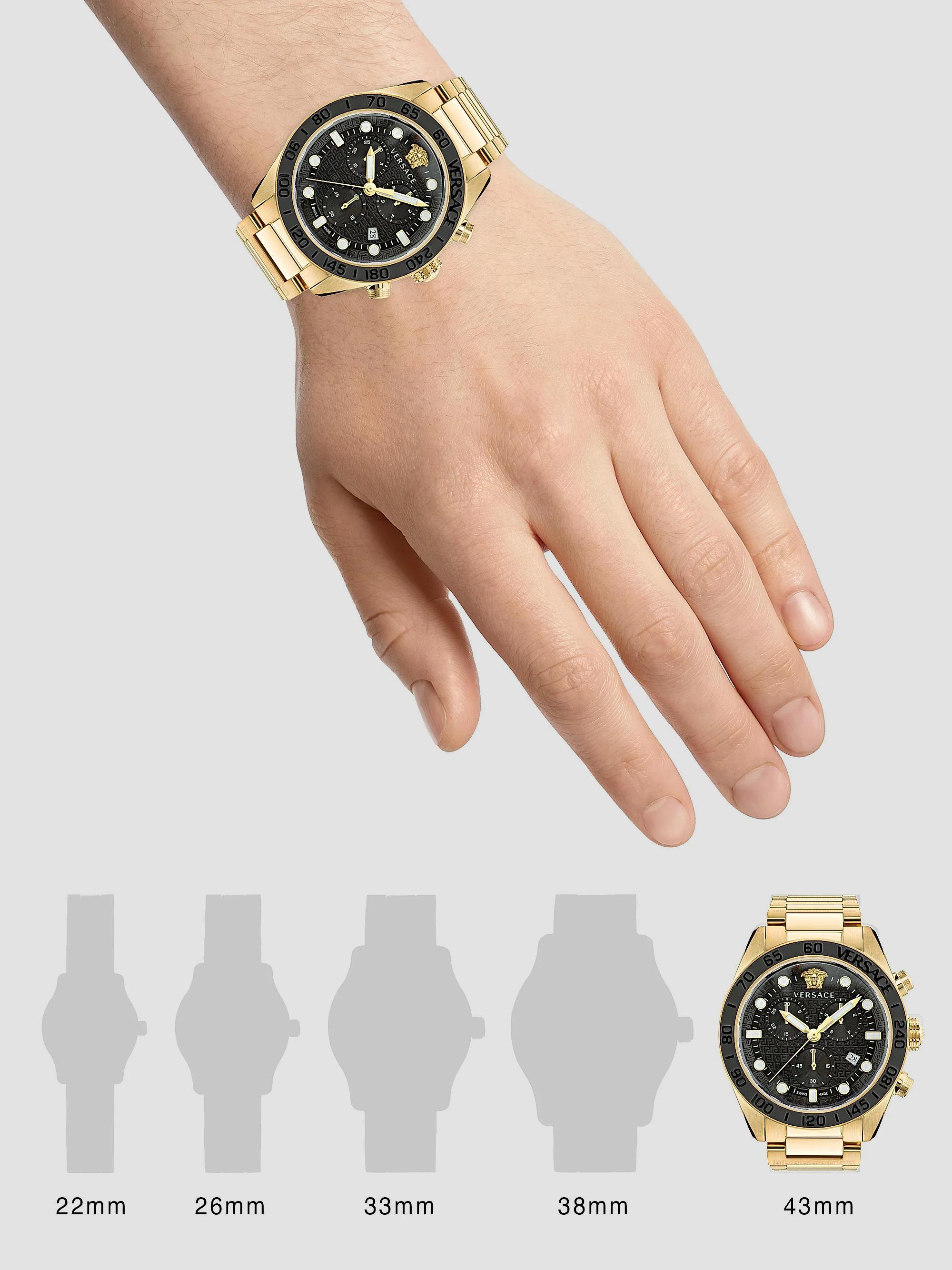 Versace Greca Dome Chrono IP Yellow Gold Bracelet Watch | Saks