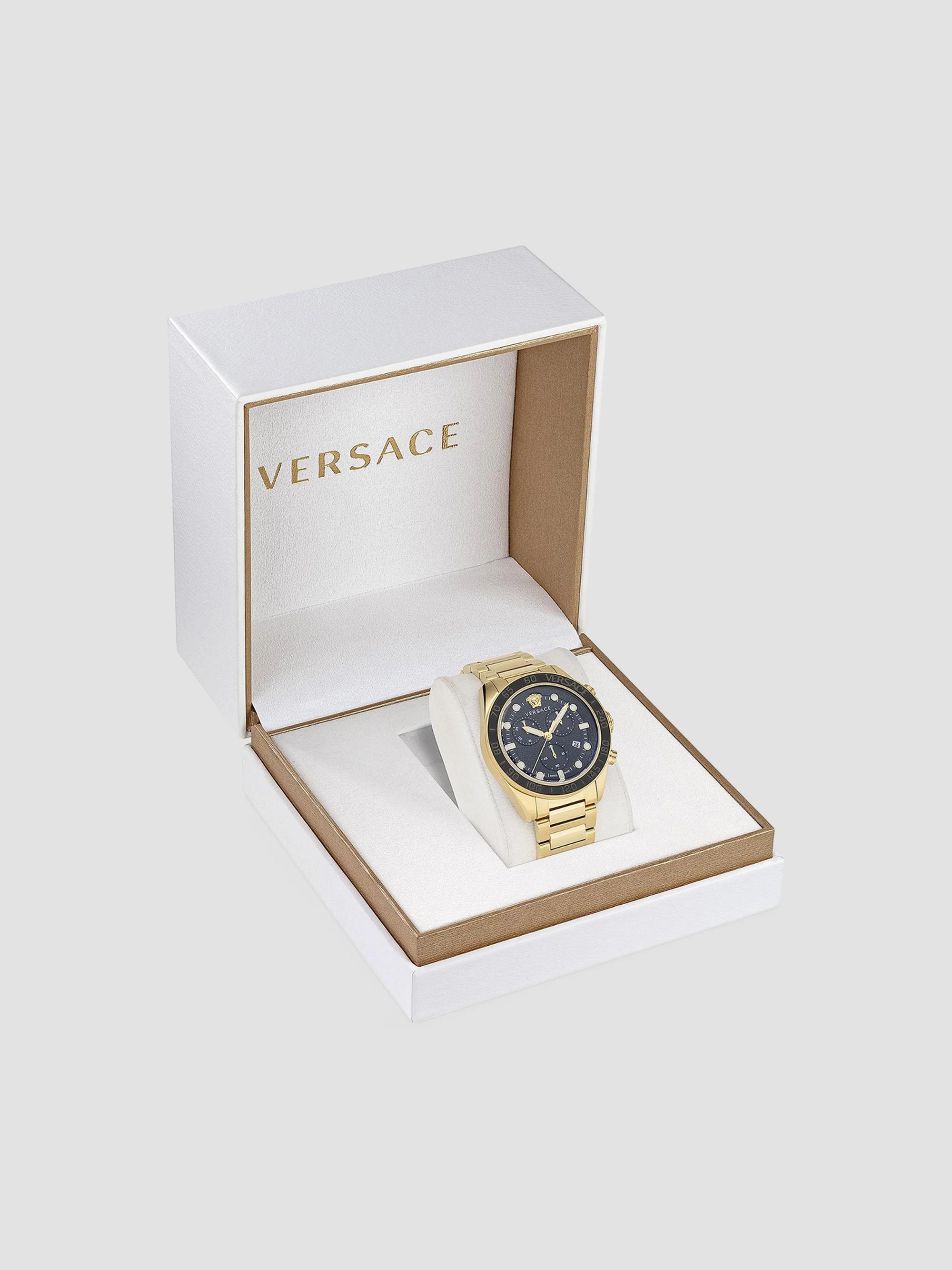 Versace Greca Dome Chrono IP Yellow Gold Bracelet Watch | Saks