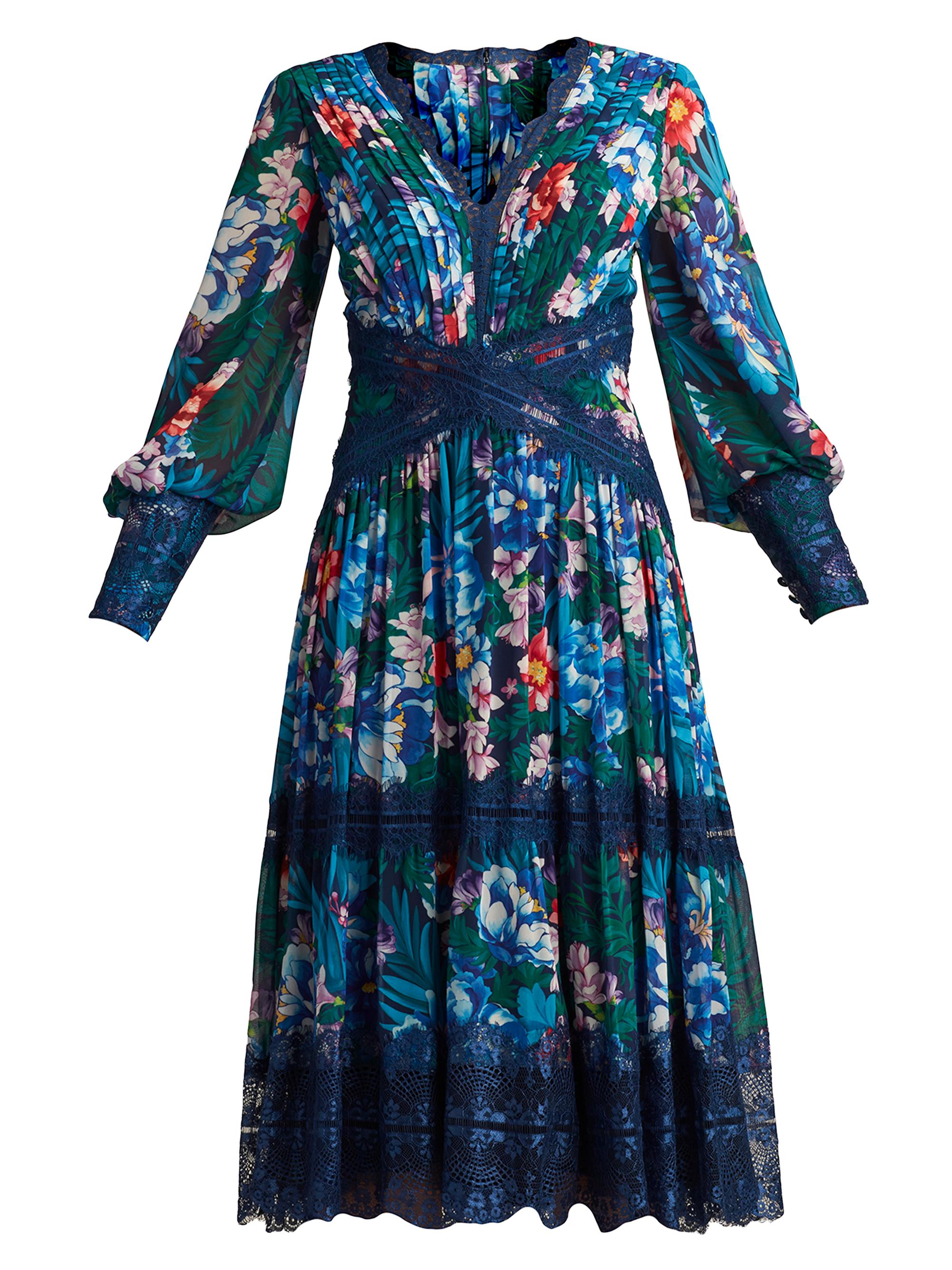 chinese dress ladies Tadashi Shoji Women's Rhinestone Embroidered Long Sleeve Cocktail Dress - Natural main image 0