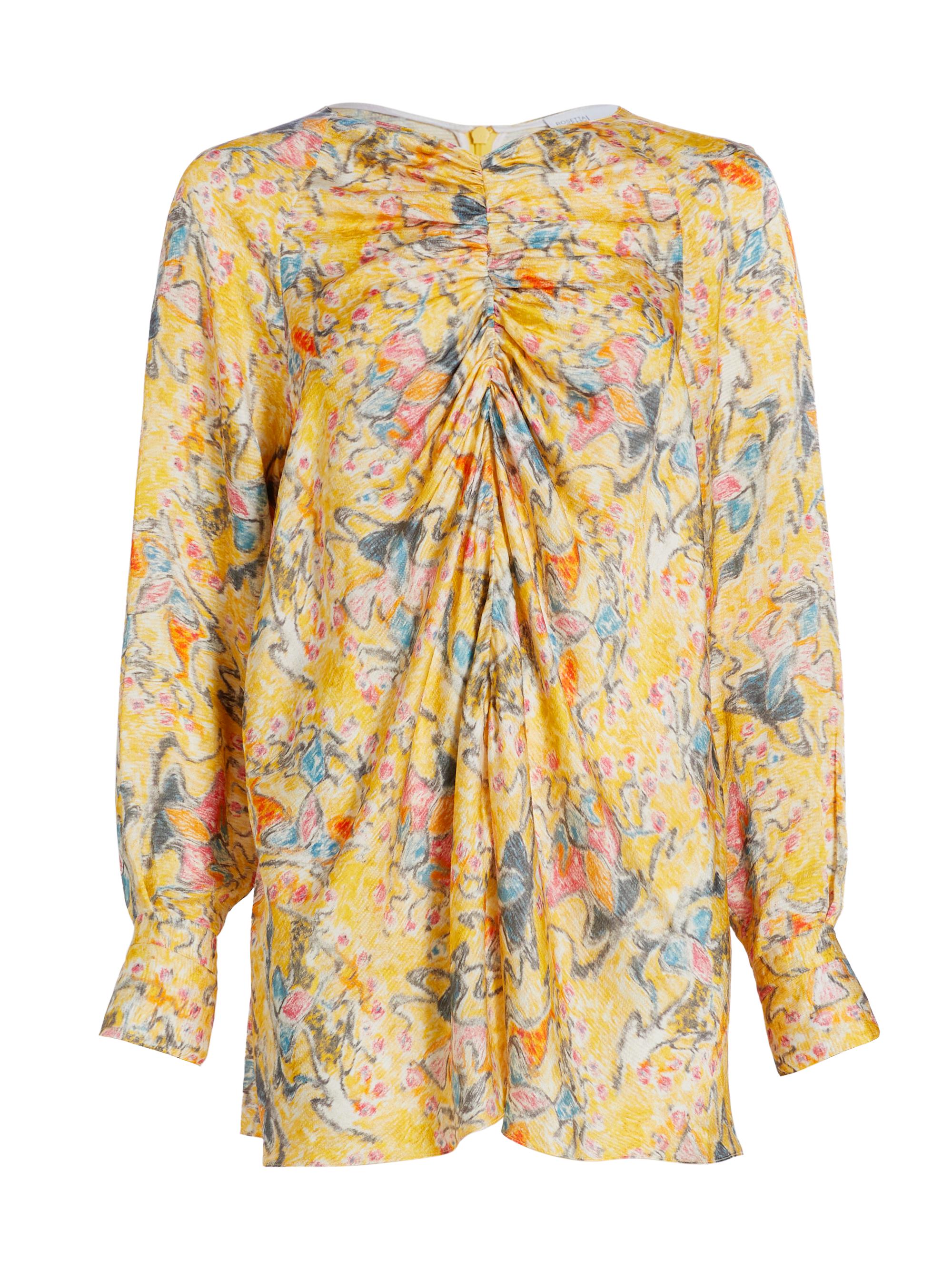 Rosetta Getty Women's Ruched Front Blouse - Lemon