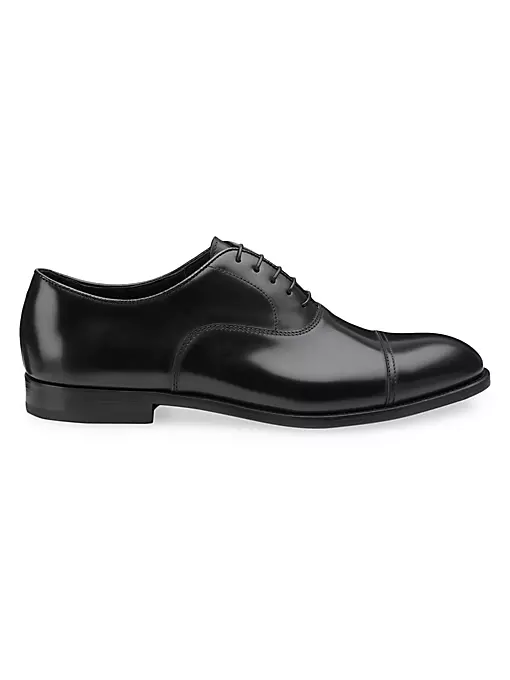Doucals - Evening Brushed Leather Cap-Toe Oxfords