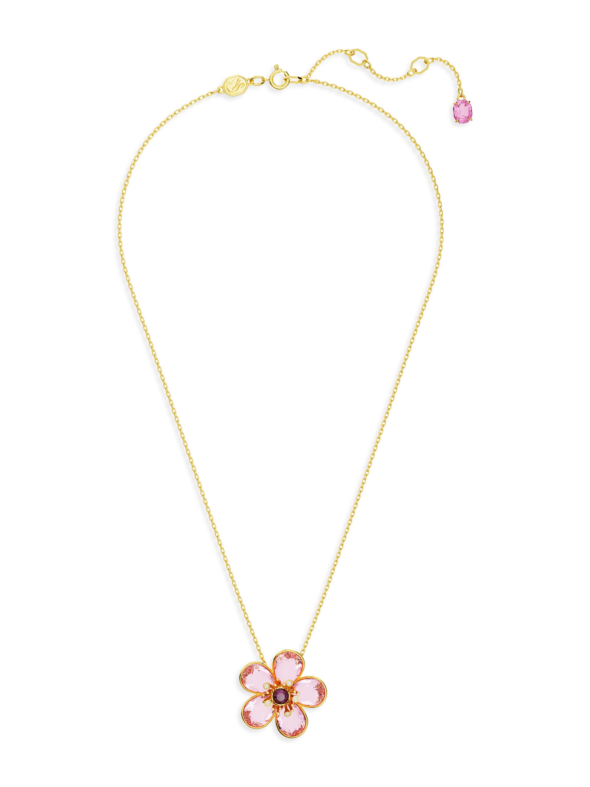 Swarovski Women's Idyllia Gold-Plated & Crystals Necklace - Pink