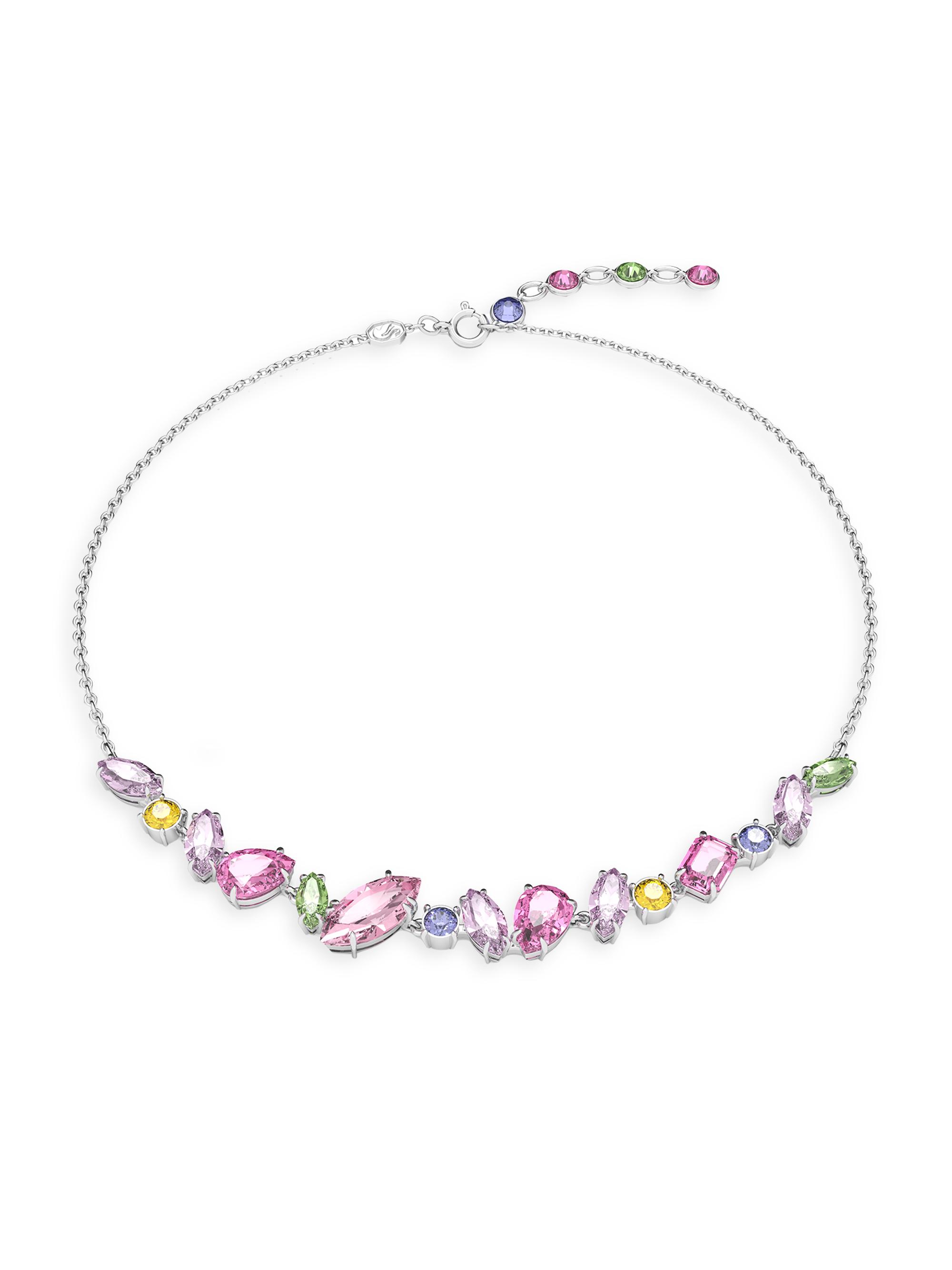 Swarovski Women's Gema Rhodium-Plated & Crystals Cluster Necklace - Pink