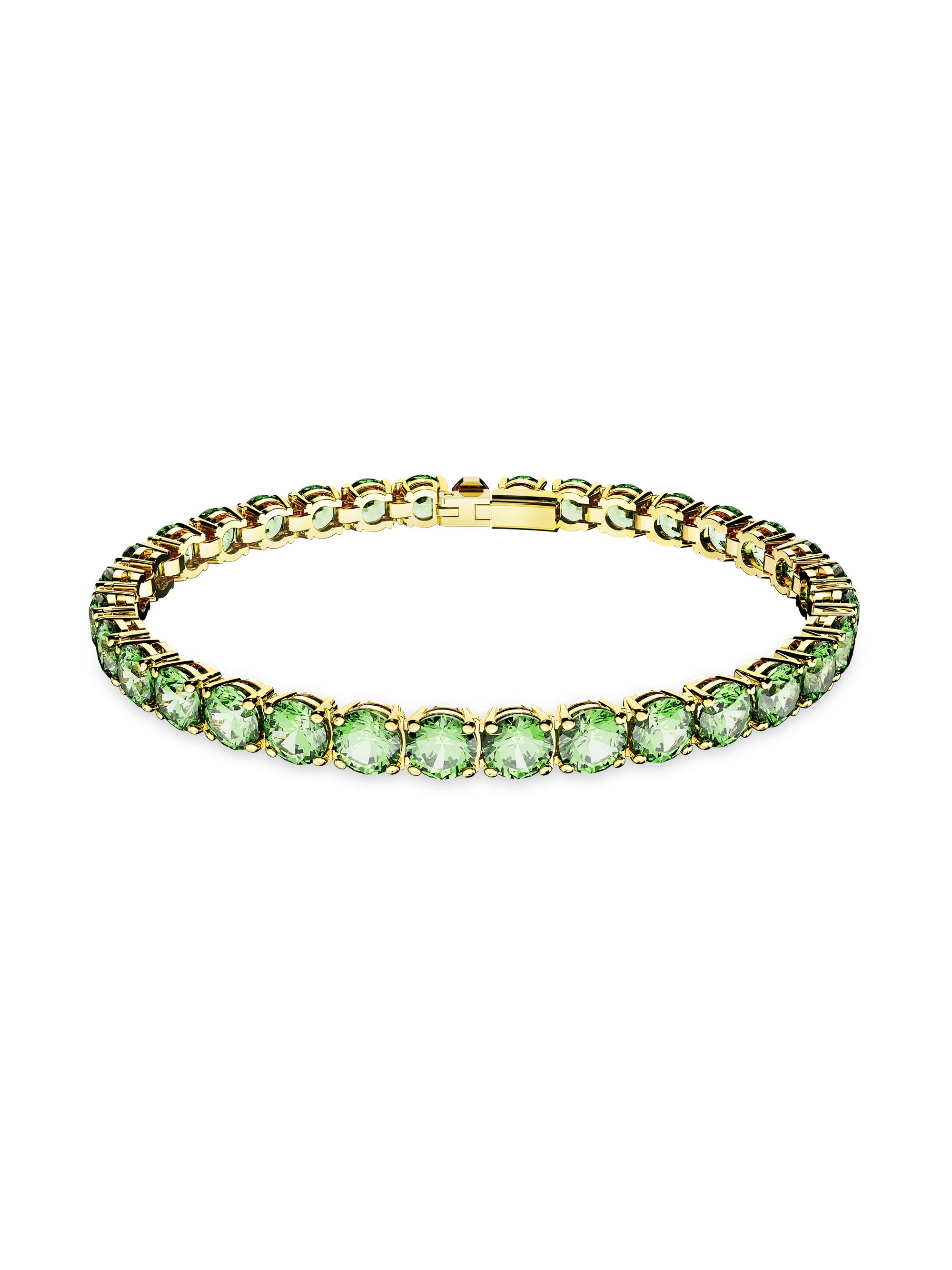 Swarovski Women's Matrix Gold-Plated & Crystal Tennis Bracelet - Green