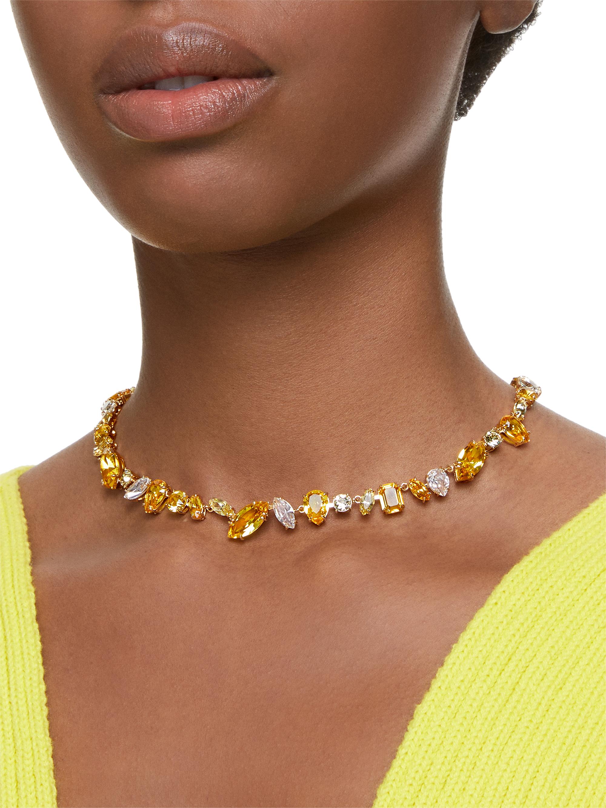 Swarovski Gema Gold-Plated & Crystal Necklace | Saks Fifth Avenue