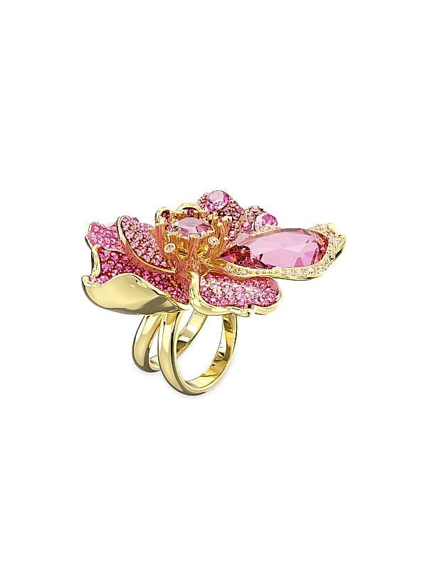 Swarovski Idyllia Goldtone & Crystal Flower Cocktail Ring Swarovski Idyllia Goldtone & Crystal Flower Cocktail Ring