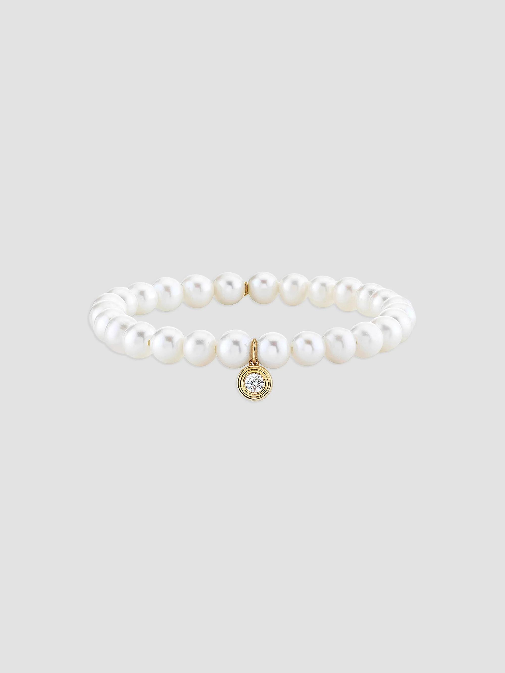 Sydney Evan Women's 14K Gold, Diamond & Pearl Beaded Bracelet - White