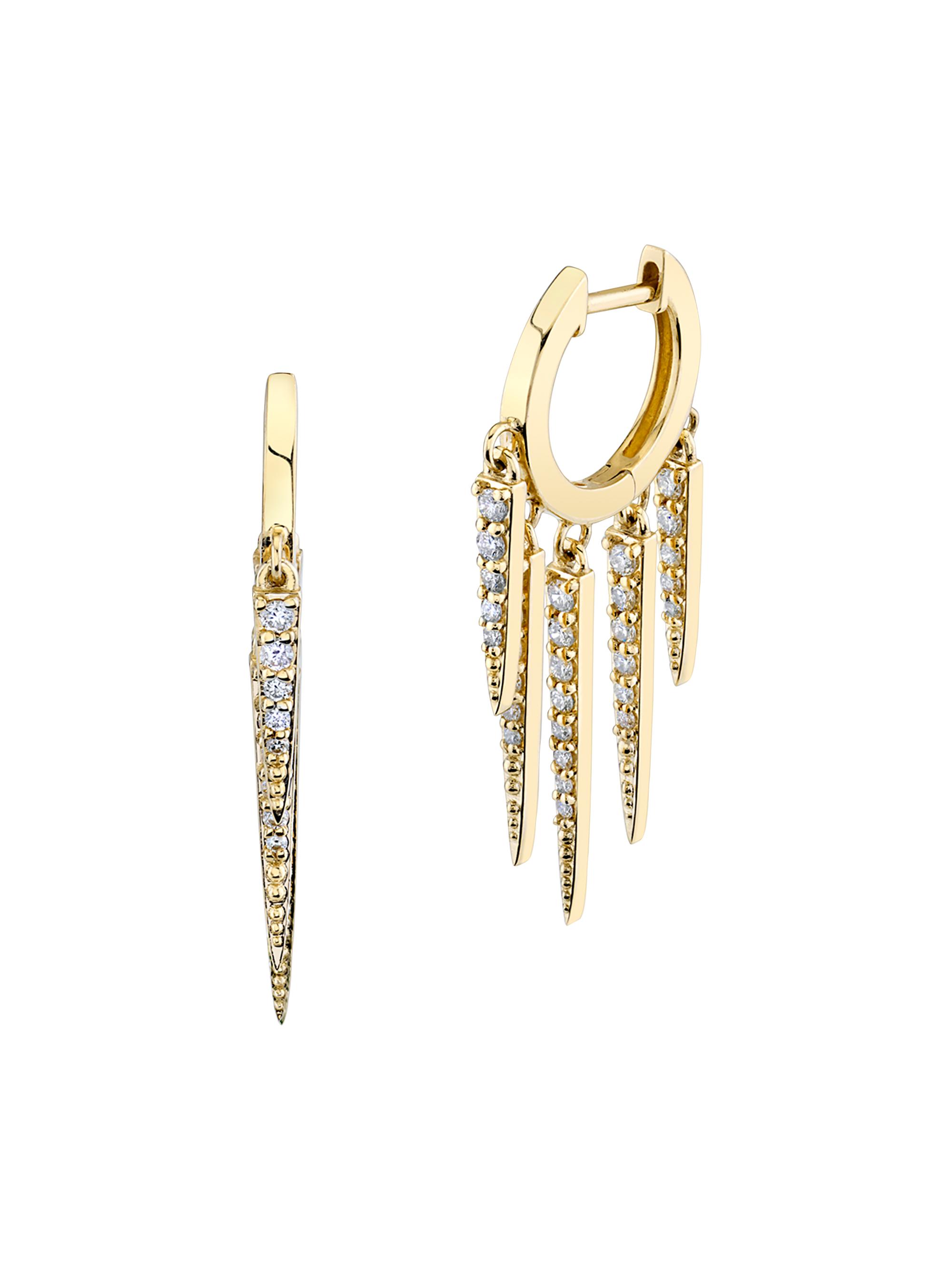 Sydney Evan Women's 14K Gold & Diamond Graduated Fringe Huggie Hoops - Gold