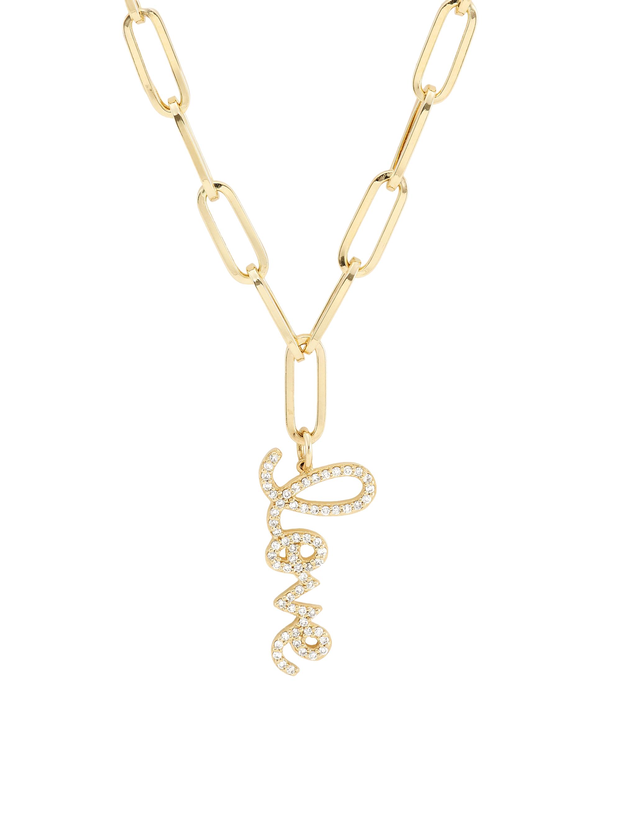 Sydney Evan Women's 14K Yellow Gold & 0.26 TCW Diamond "Love" Pendant Necklace - Gold