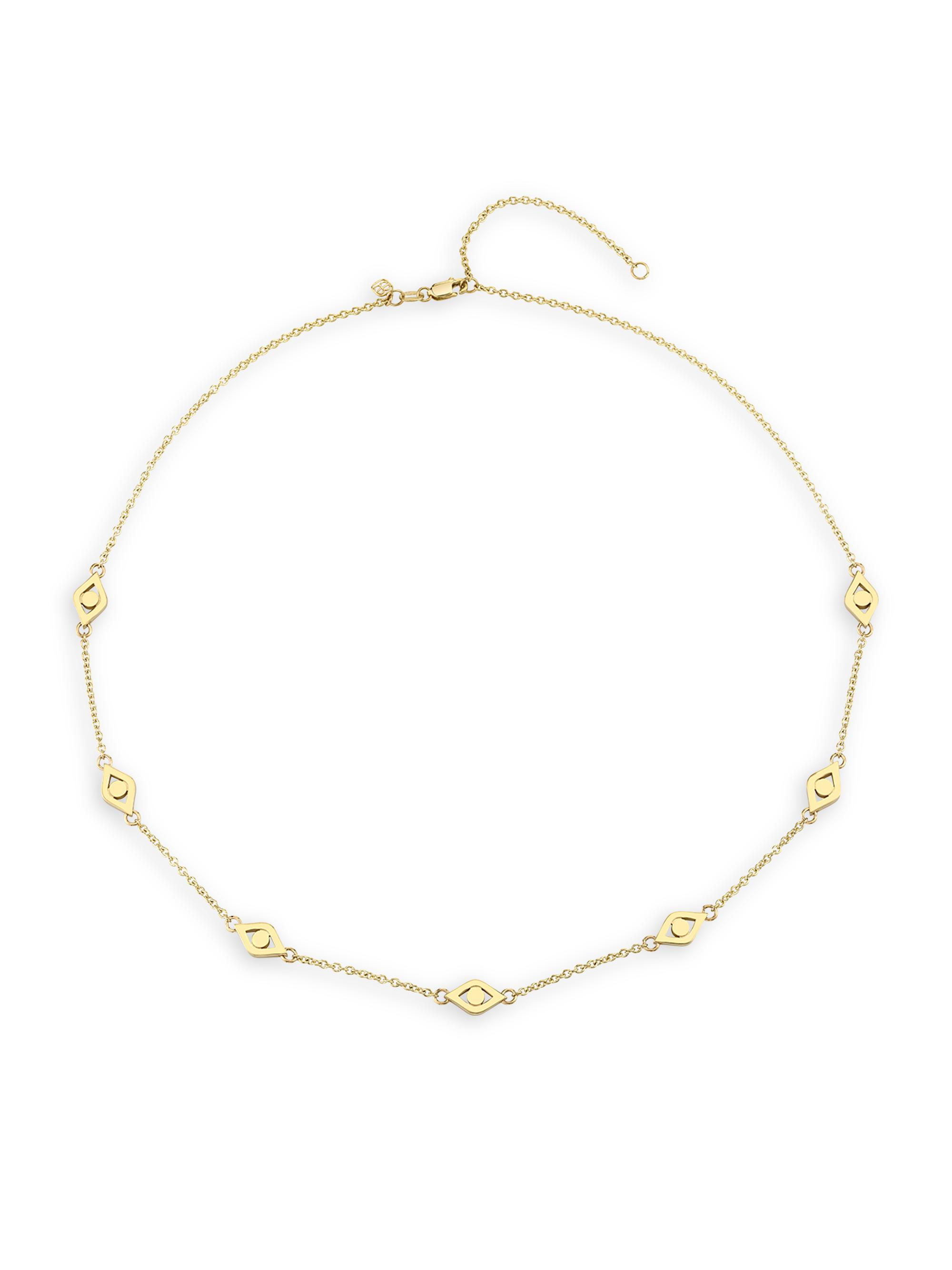 Sydney Evan Women's 14K Yellow Gold Mediumn Evil Eye Station Necklace - Gold