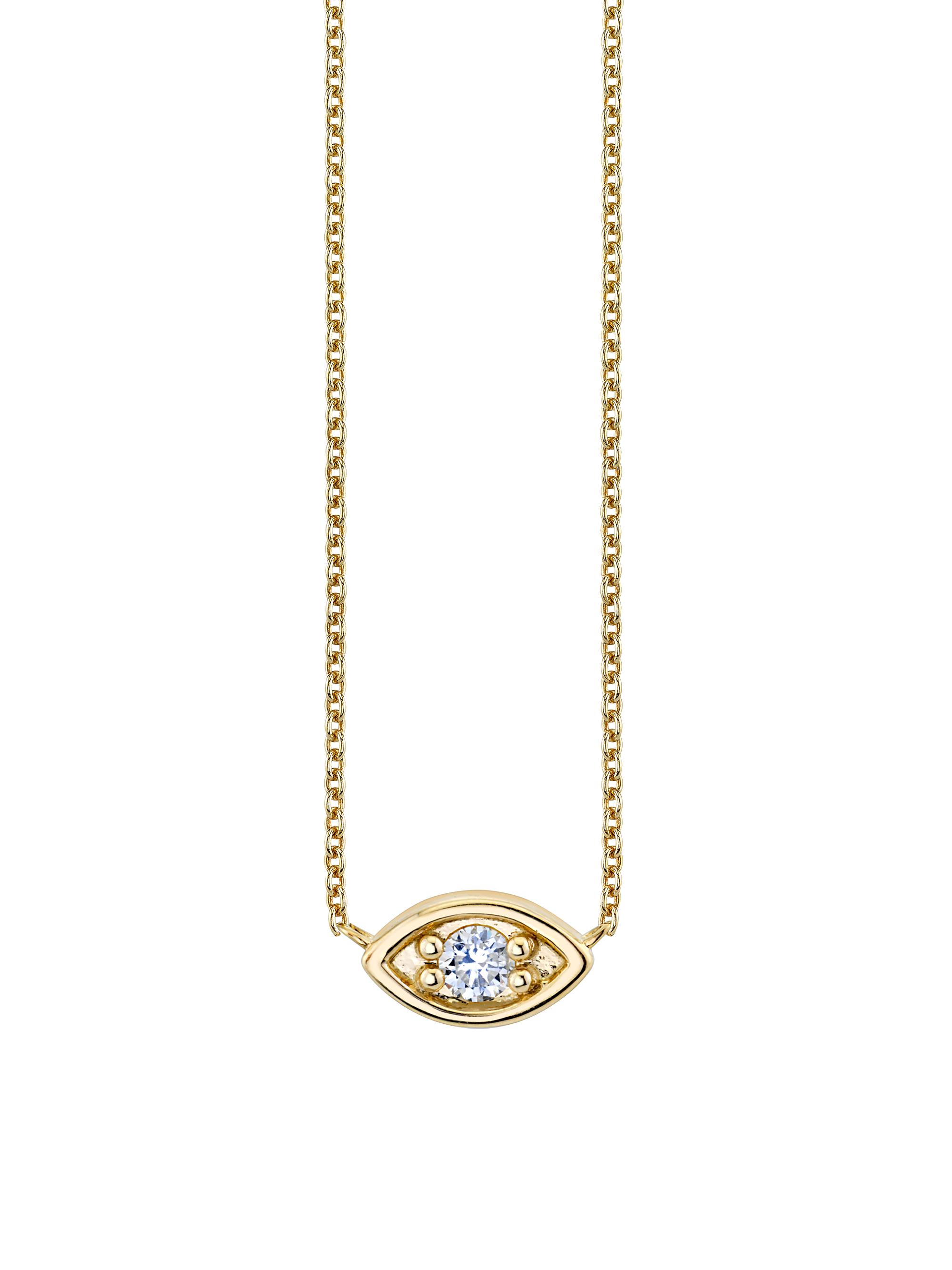 Sydney Evan Women's  Marquis Eye 14K Gold & Diamond Necklace - Gold