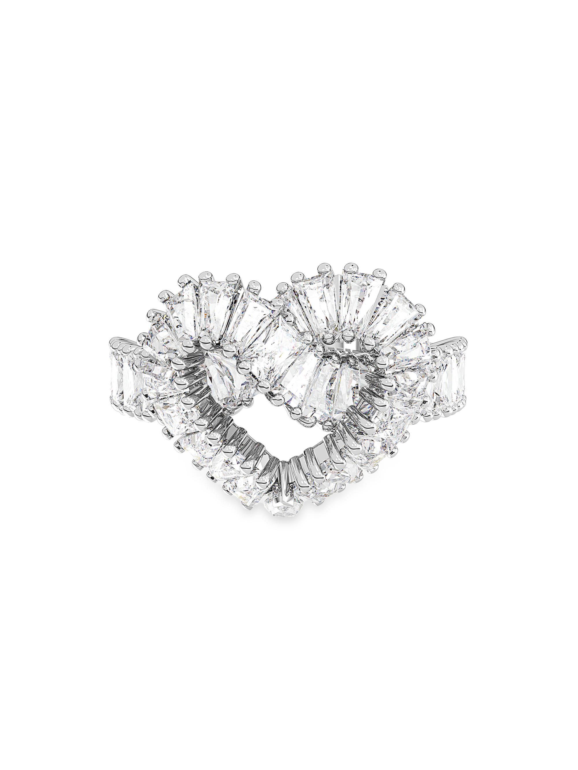 Swarovski Women's Matrix Rhodium-Plated & Cubic Zirconia Heart Cocktail Ring - Silver