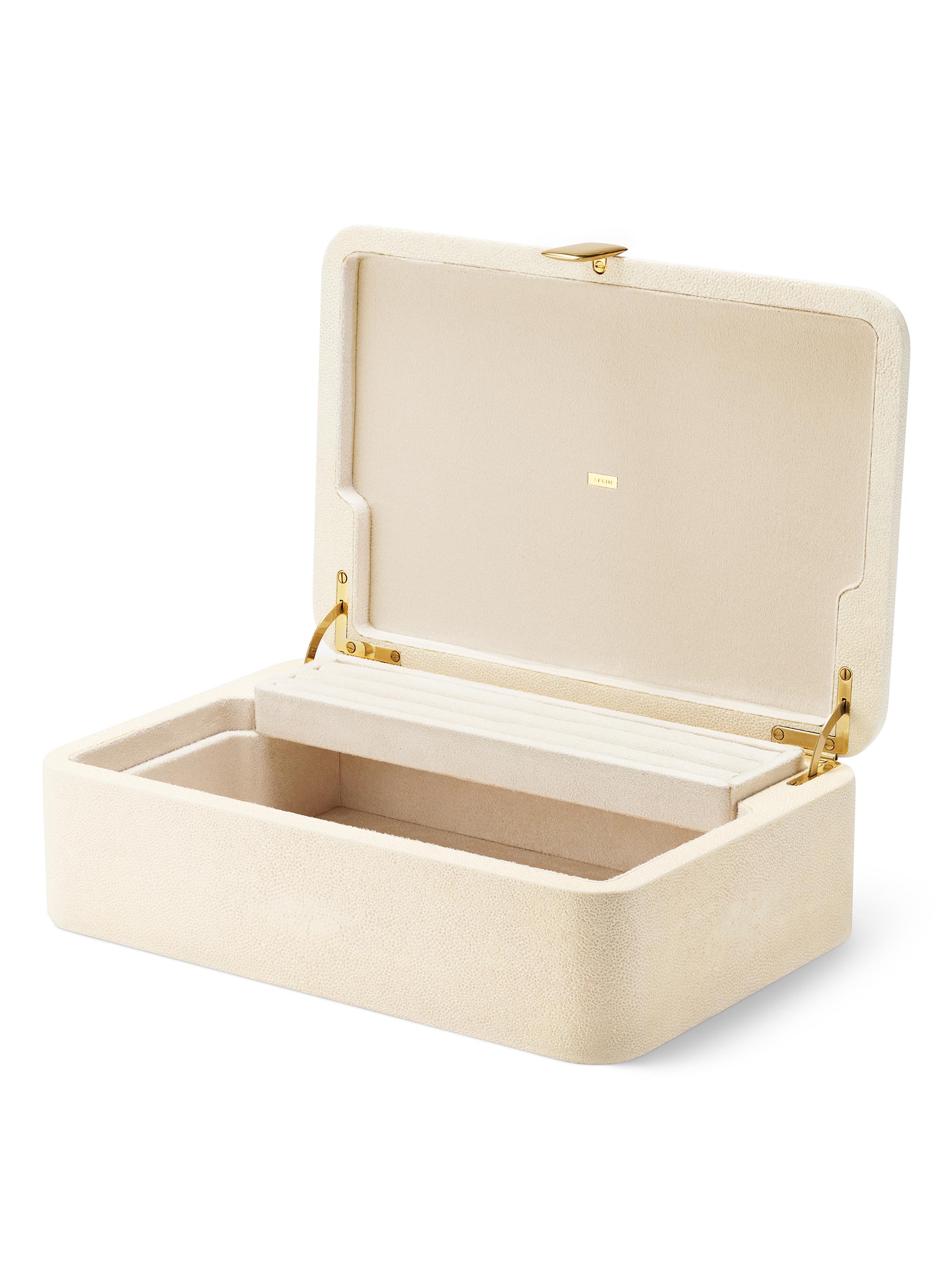 Aerin Abella Large Shagreen Jewelry Box - Cream