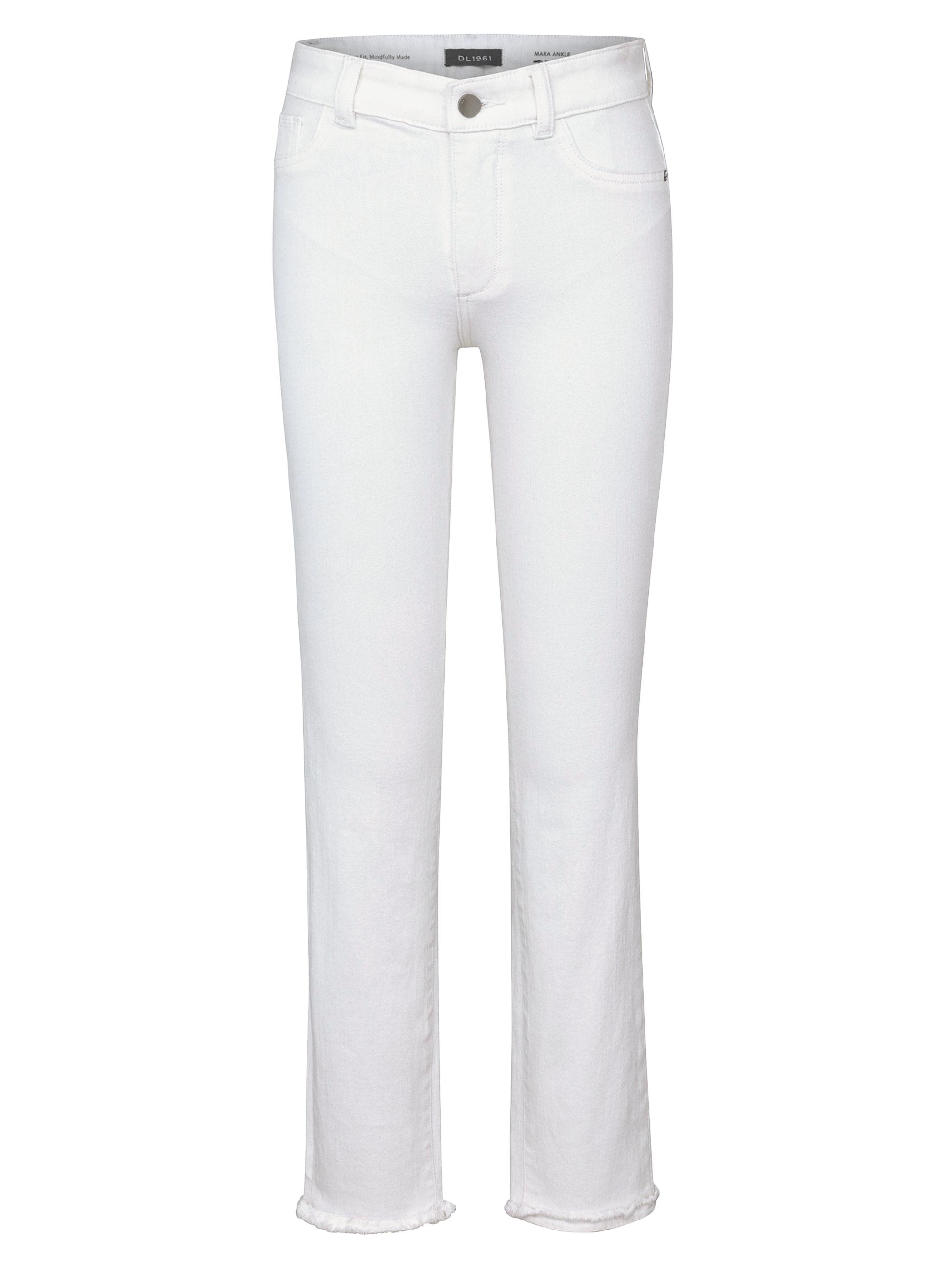 DL1961 Premium Denim Women's Mara Straight Mid Rise Instasculpt Ankle Jeans - Milk