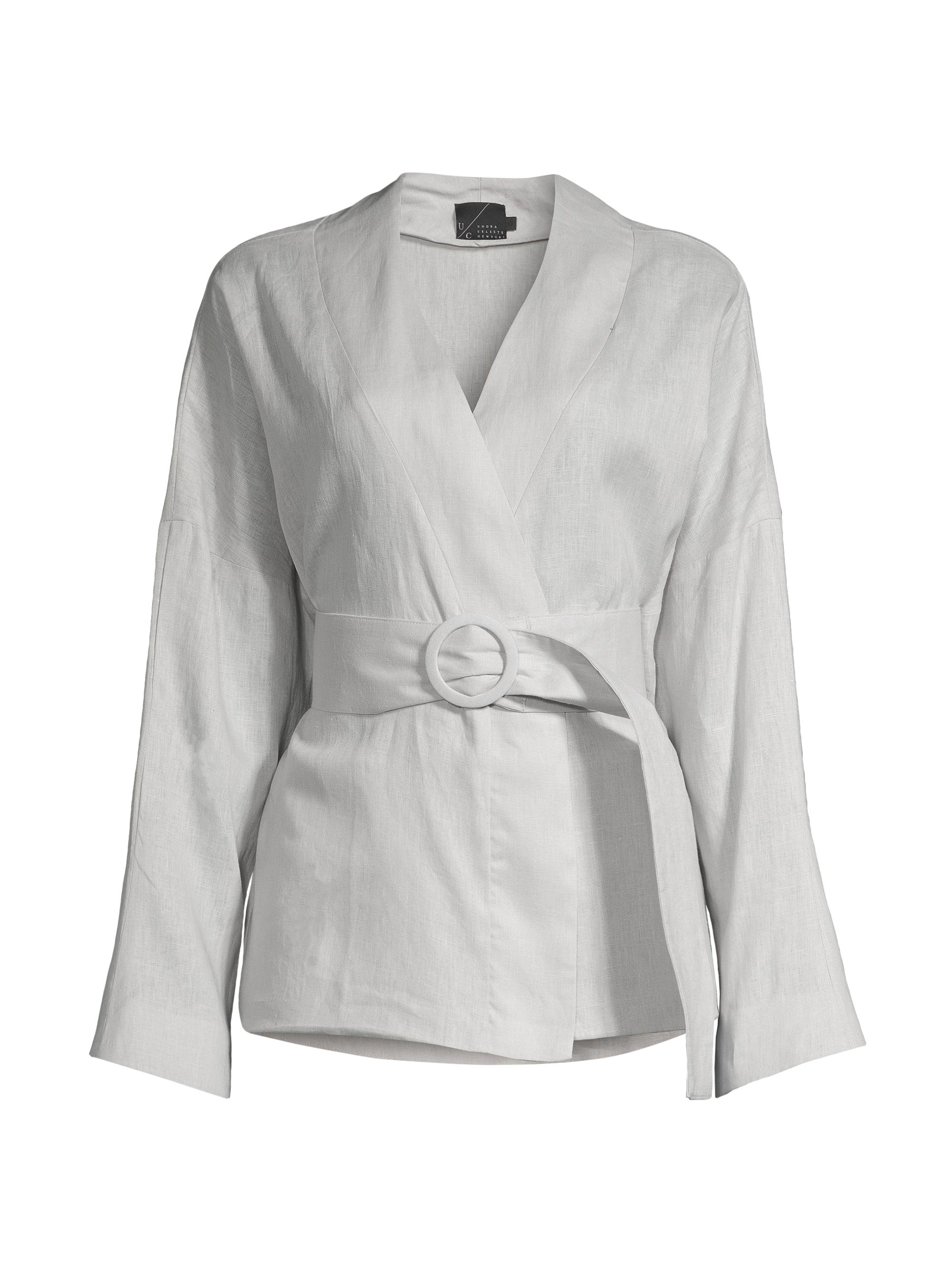 Undra Celeste Women's Belted Wrap Jacket - Smoke