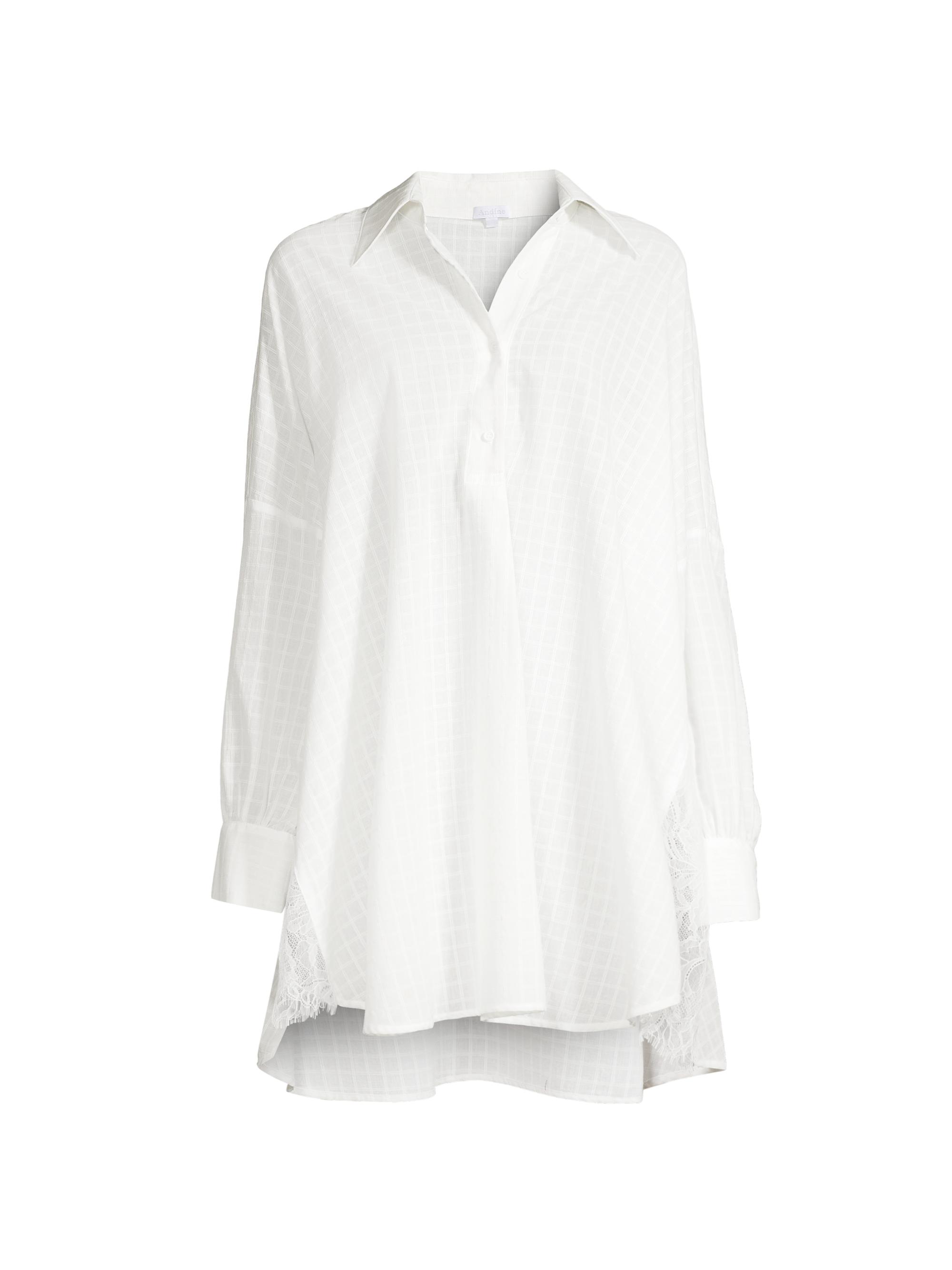 Andine Women's Roxy Check Cotton Shirtdress - White