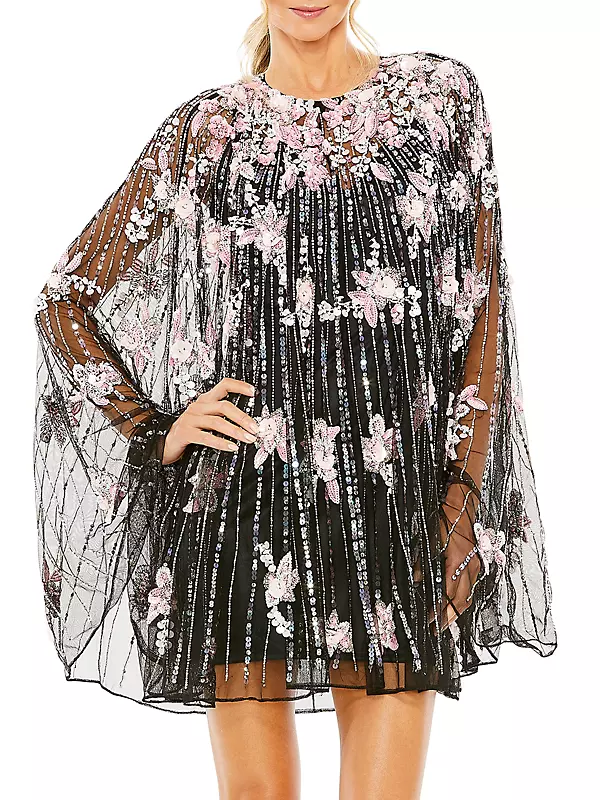 Shop Mac Duggal Embellished Tulle Trapeze Dress   Saks Fifth Avenue
