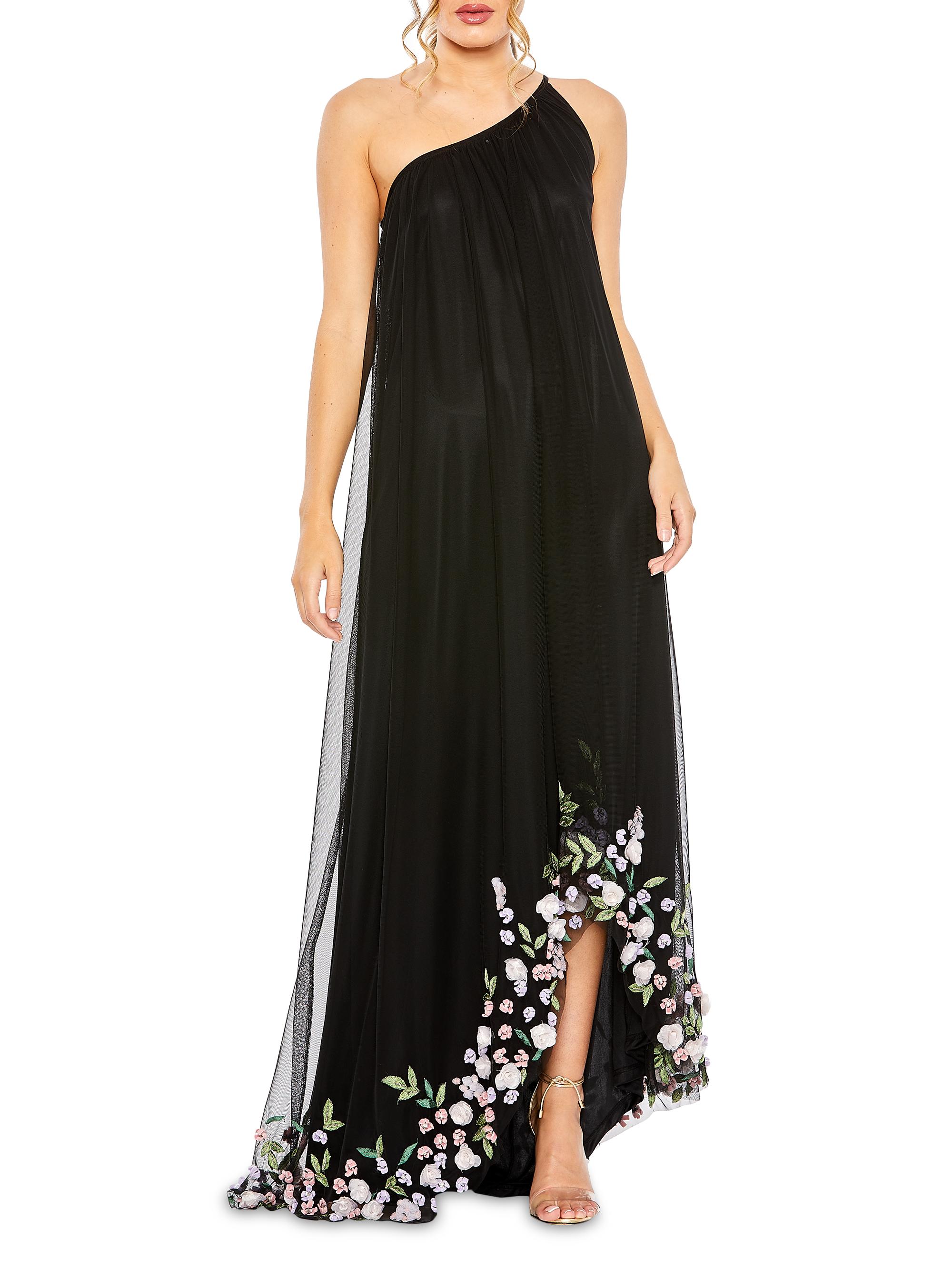 Mac Duggal Mac Asymmetric Floral Chiffon High-Low Gown | Saks Fifth Avenue